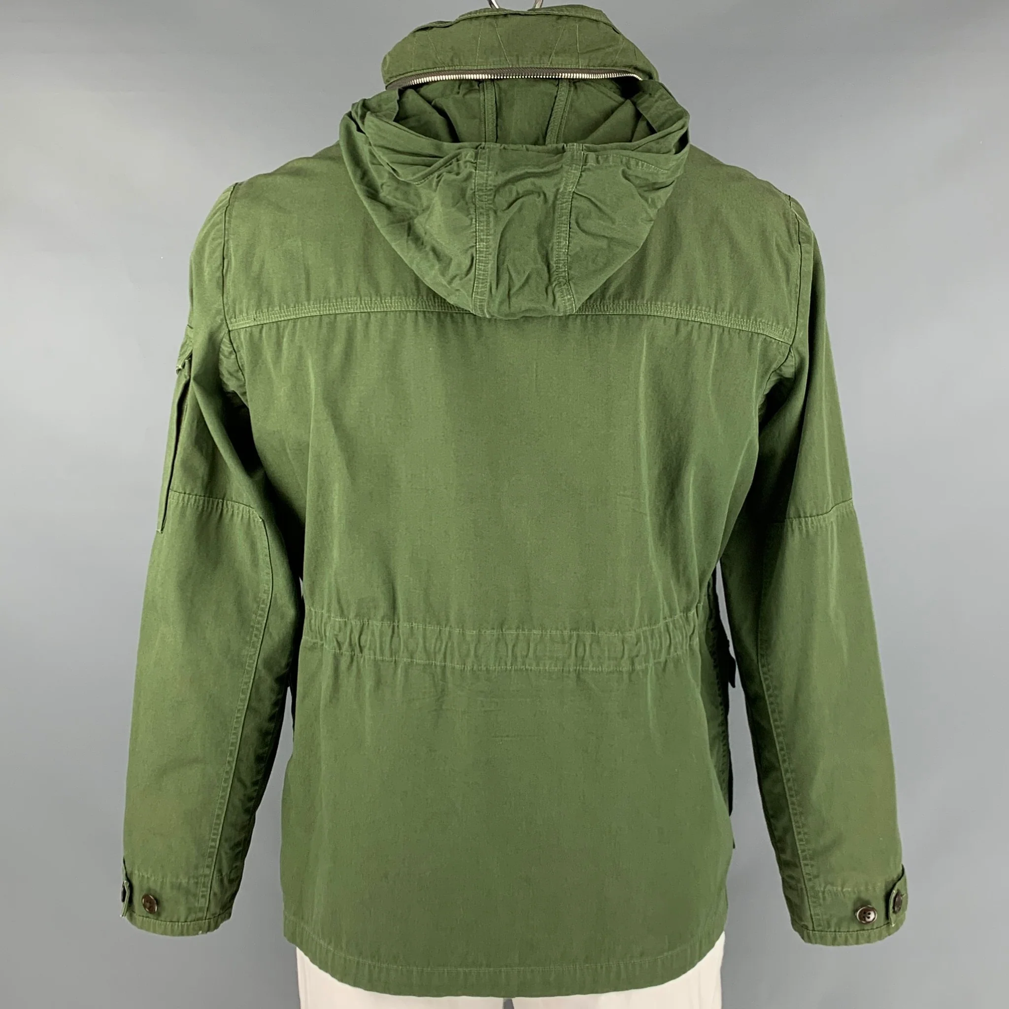 J.CREW Size L Green Cotton Military Jacket - Image 4