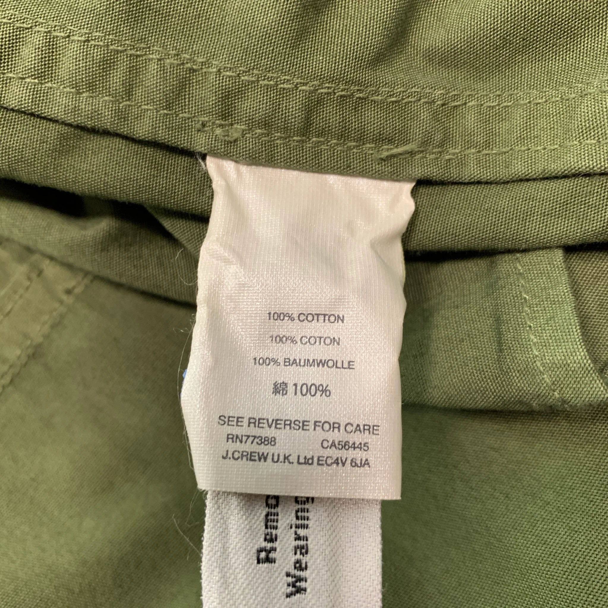 J.CREW Size L Green Cotton Military Jacket - Image 8