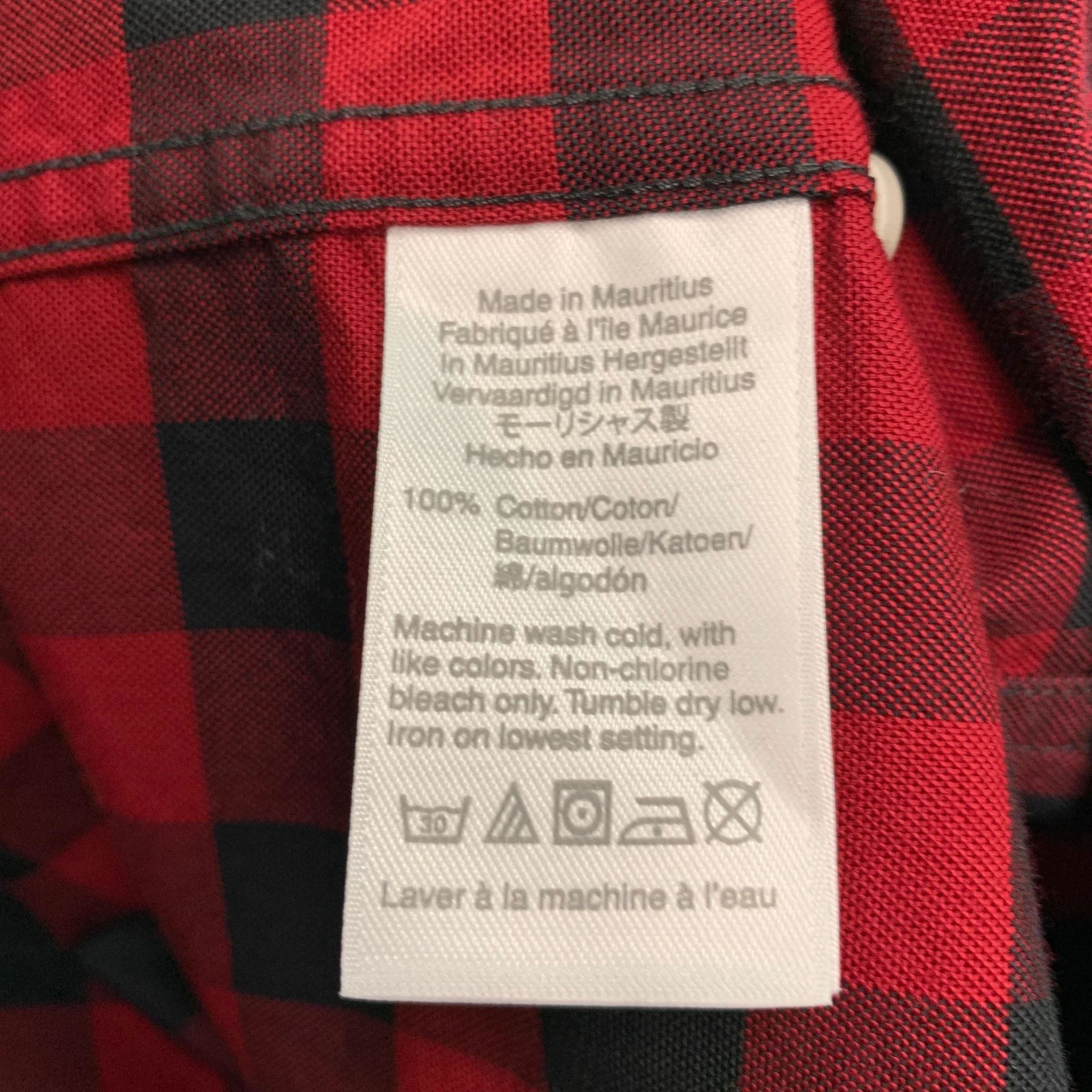 J.CREW Size L Red Black Checkered Cotton Long Sleeve Shirt - Image 6