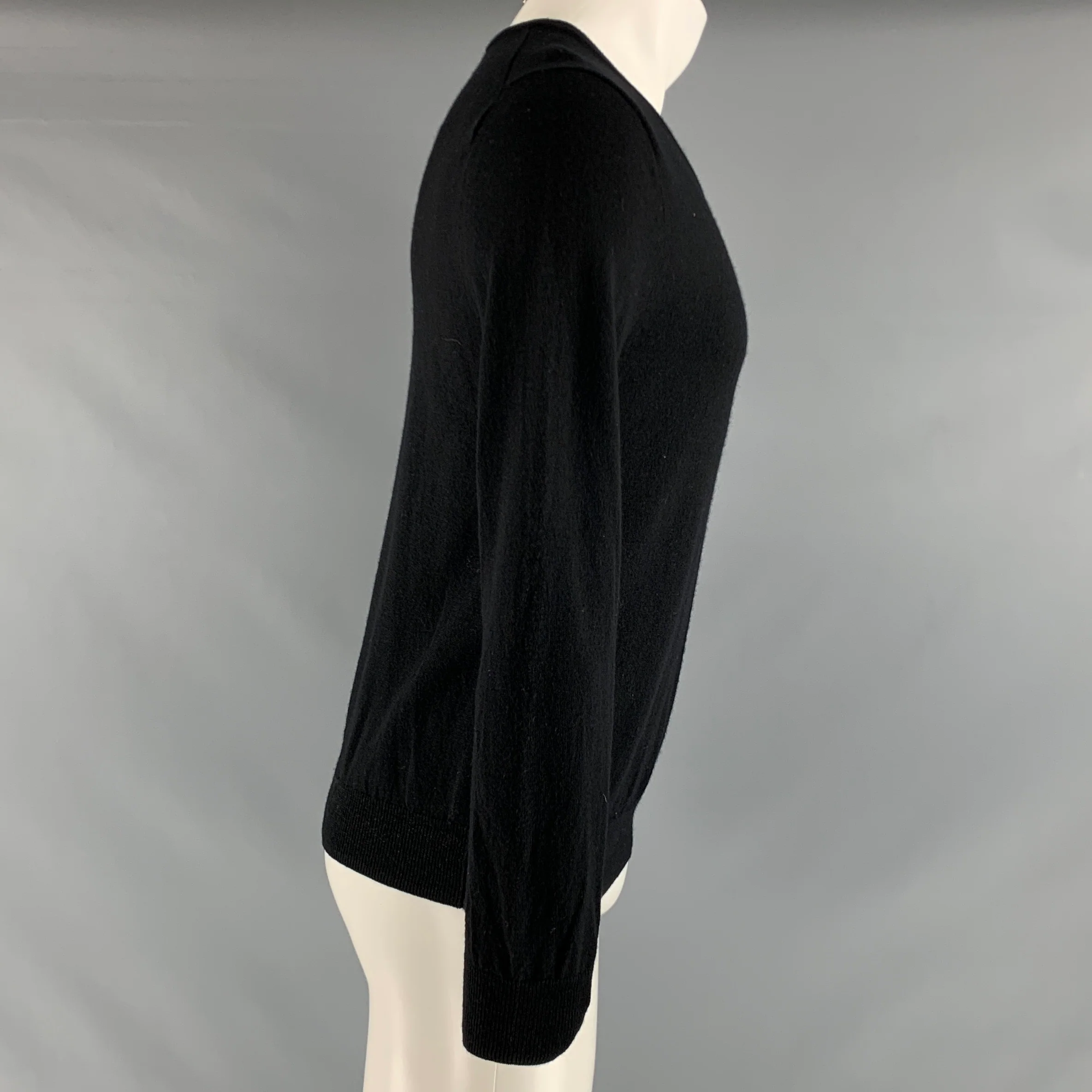 J.CREW Size S Black Merino Wool V-Neck Pullover - Image 2