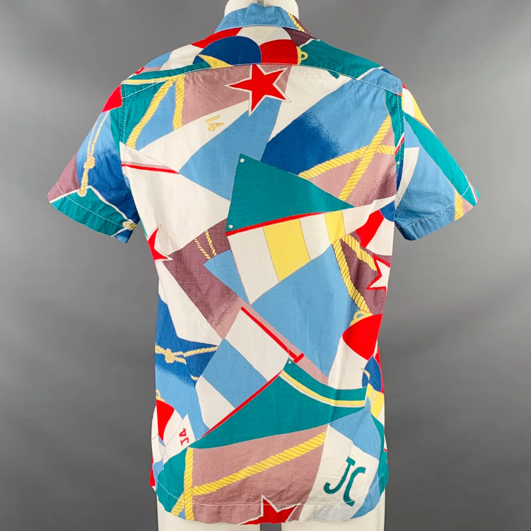 J.CREW Size S Multi Color Cotton Nautical Two Pockets Short Sleeve Shirt - Image 3