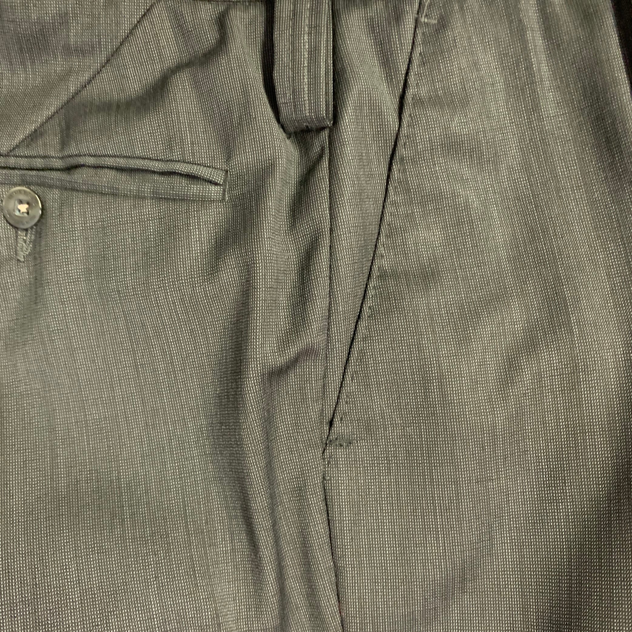 J. LINDEBERG Size 40 Regular Black Grey Wool Peak Lapel Single Button Suit - Image 15