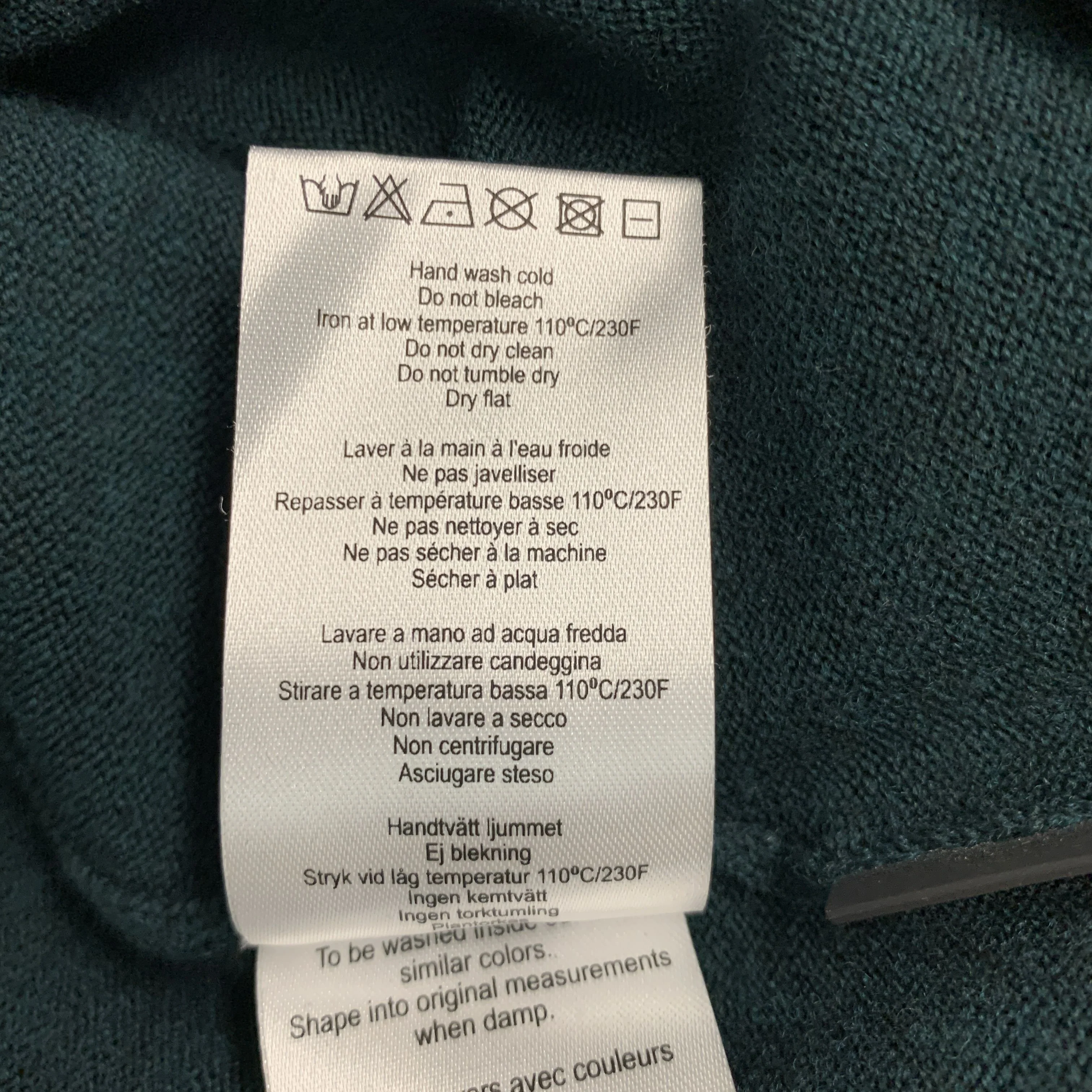 J.LINDEBERG Size M Green Textured Merino Wool Crew-Neck Pullover - Image 6