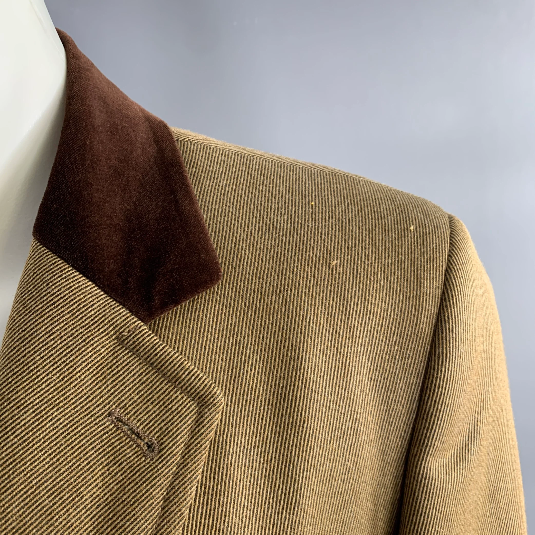 J. PETERMAN COMPANY Size M Tan Brown Twill Wool Evening Coat - Image 6