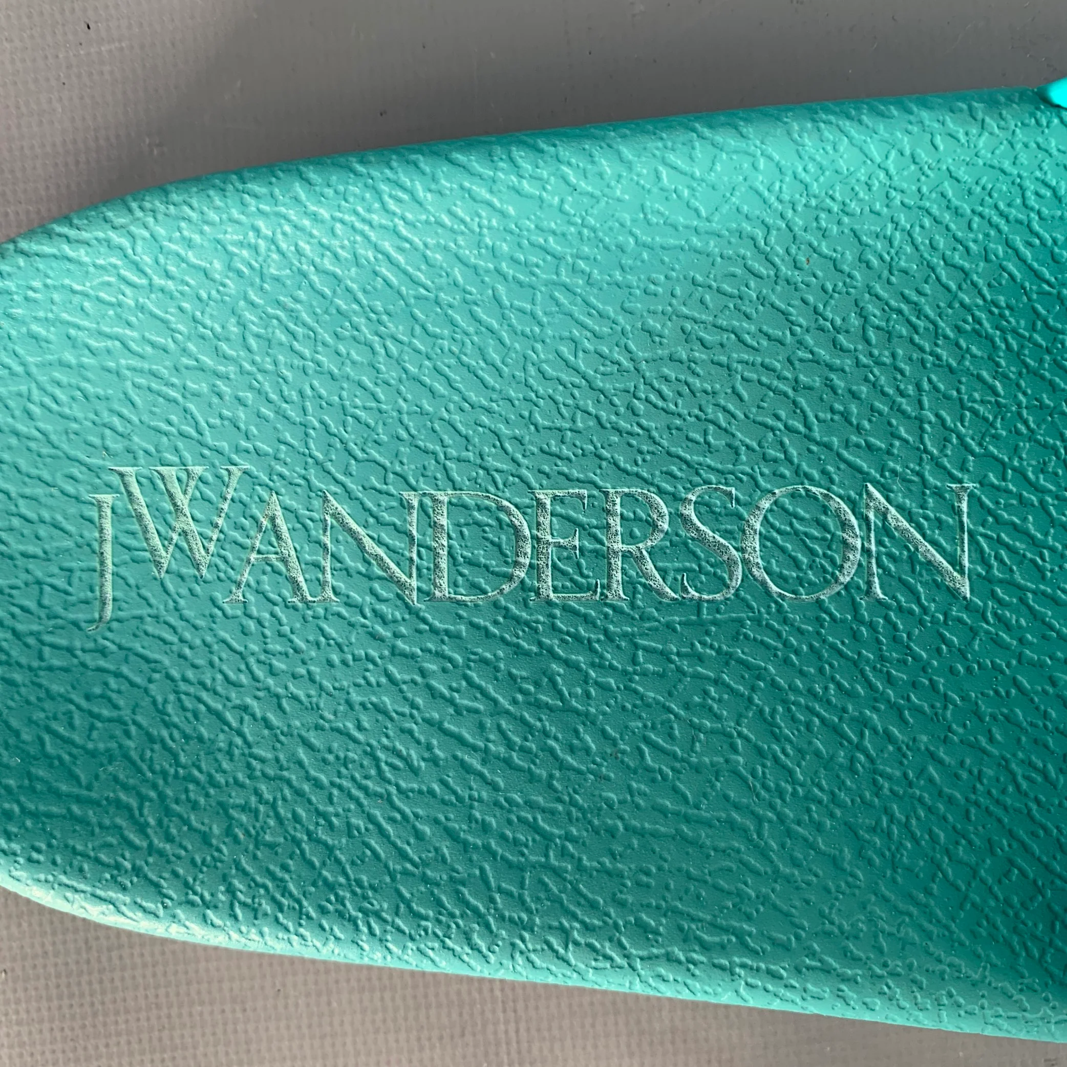 J.W.ANDERSON Size 9 Blue Green Anchor Logo Acetate Pool Slide Sandals - Image 7
