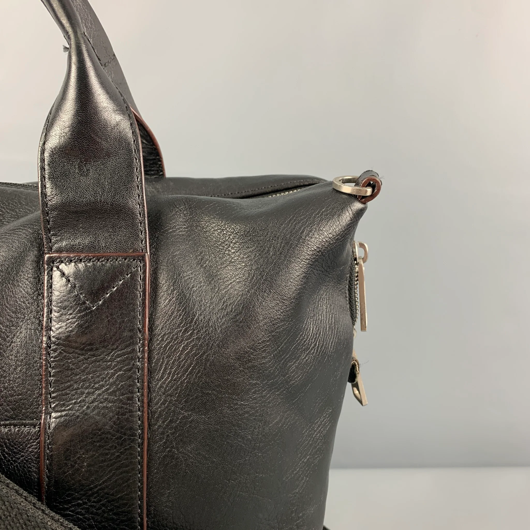 JACK SPADE Black Leather Messenger Bag - Image 2