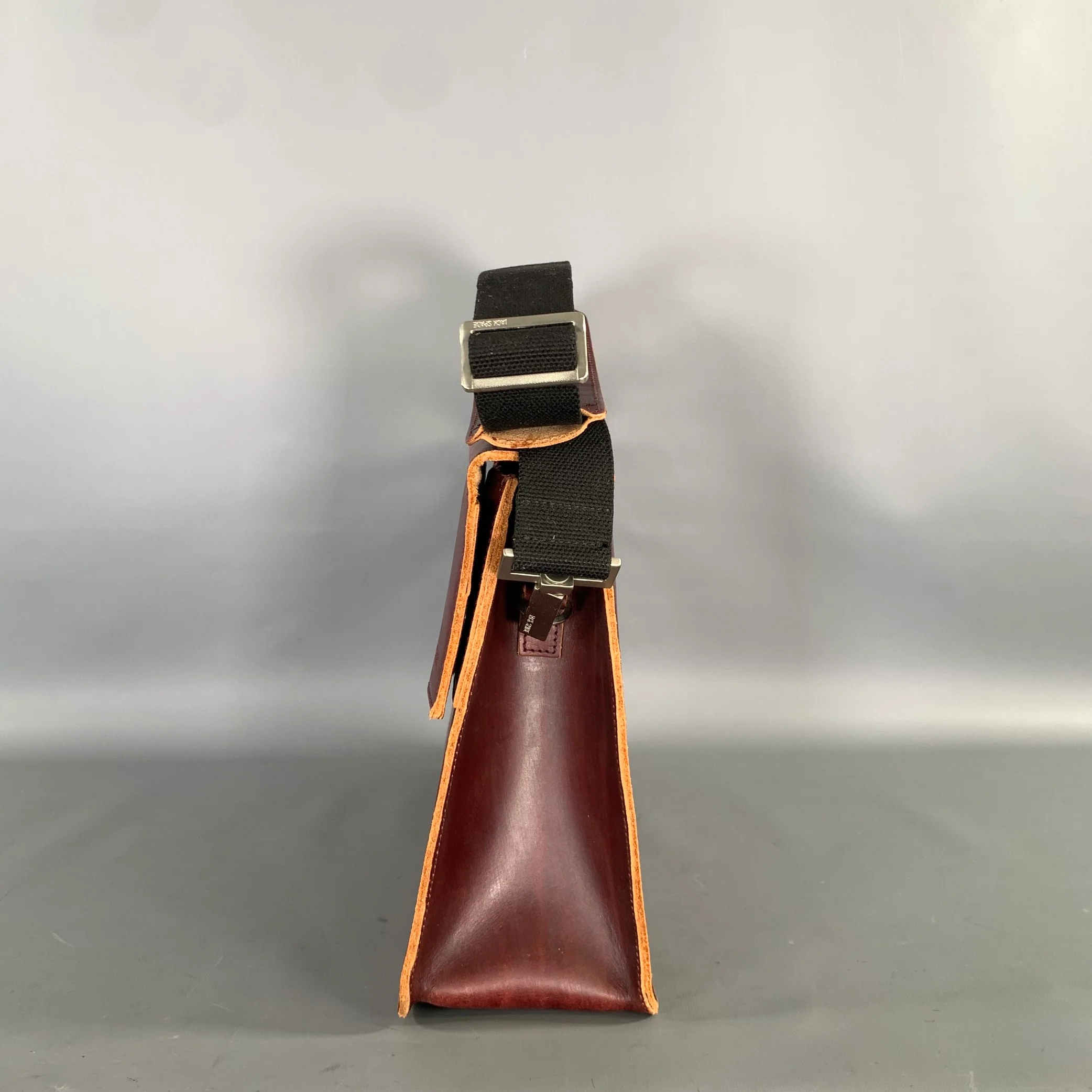 JACK SPADE Burgundy Solid Leather Messenger Bag - Image 4