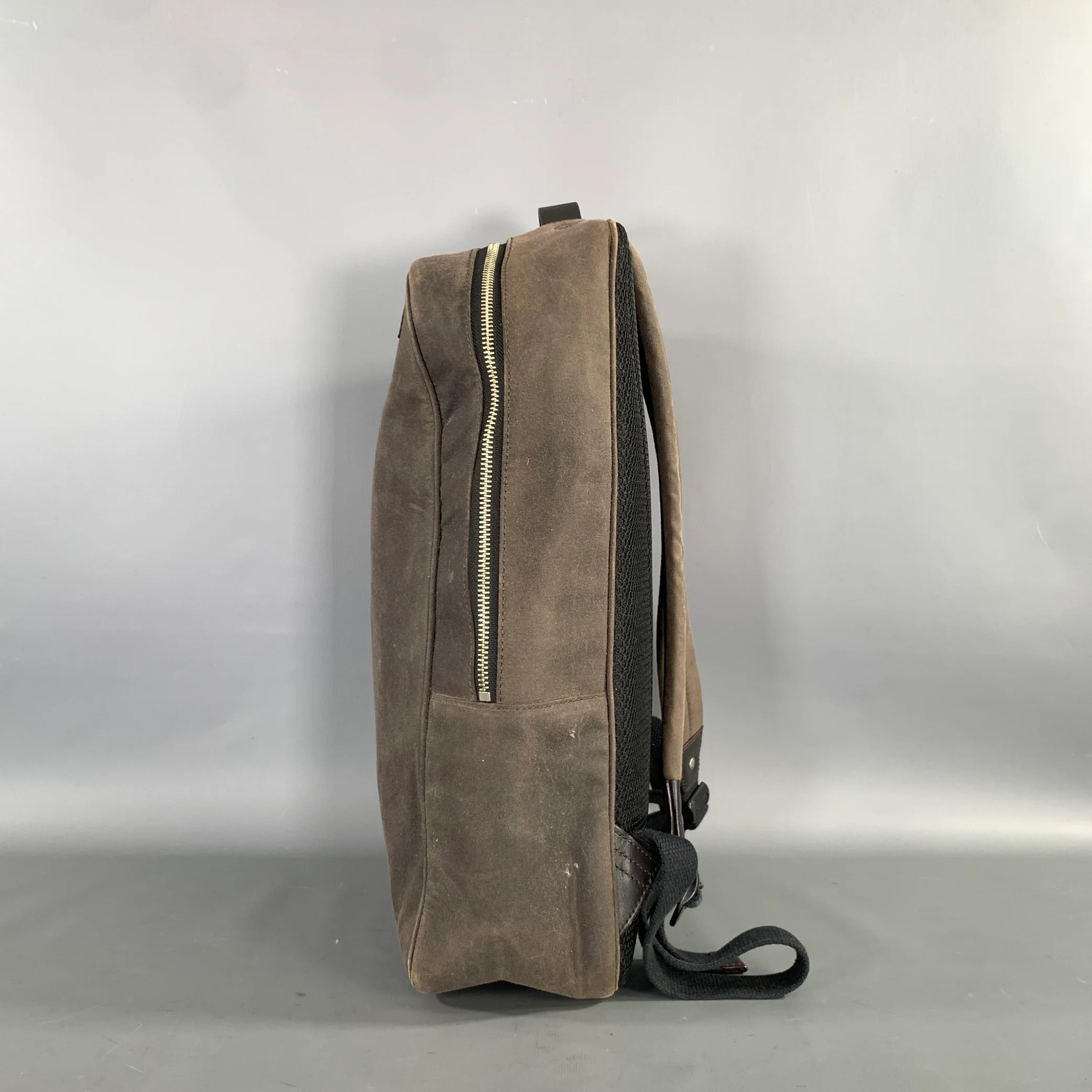 JACK SPADE Grey Gunmetal Shimmer Waxed Cotton Backpack bag - Image 4