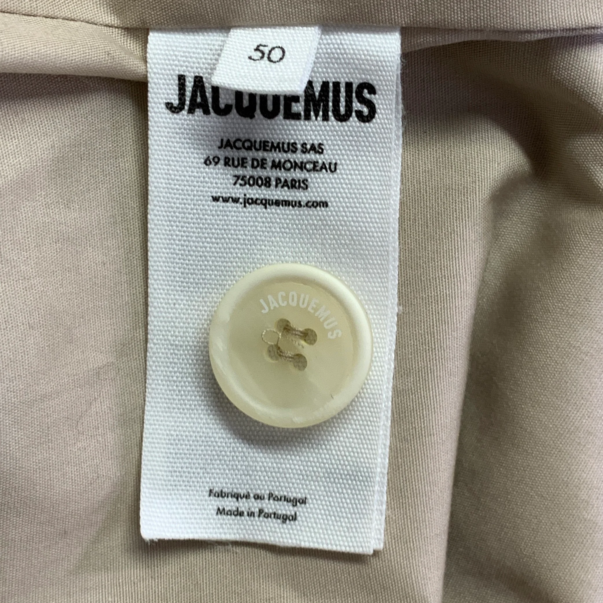 JACQUEMUS LE CHOUCHOU Size 40 Beige Cotton Blend Notch Lapel Sport Coat - Image 8