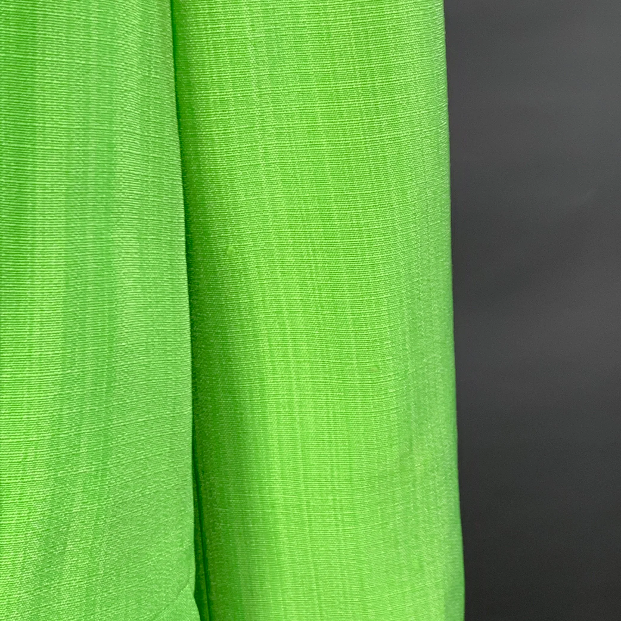 JACQUEMUS Size S Le Splash Neon Green White Viscose Silk Double Breasted Jacket Blazer - Image 9