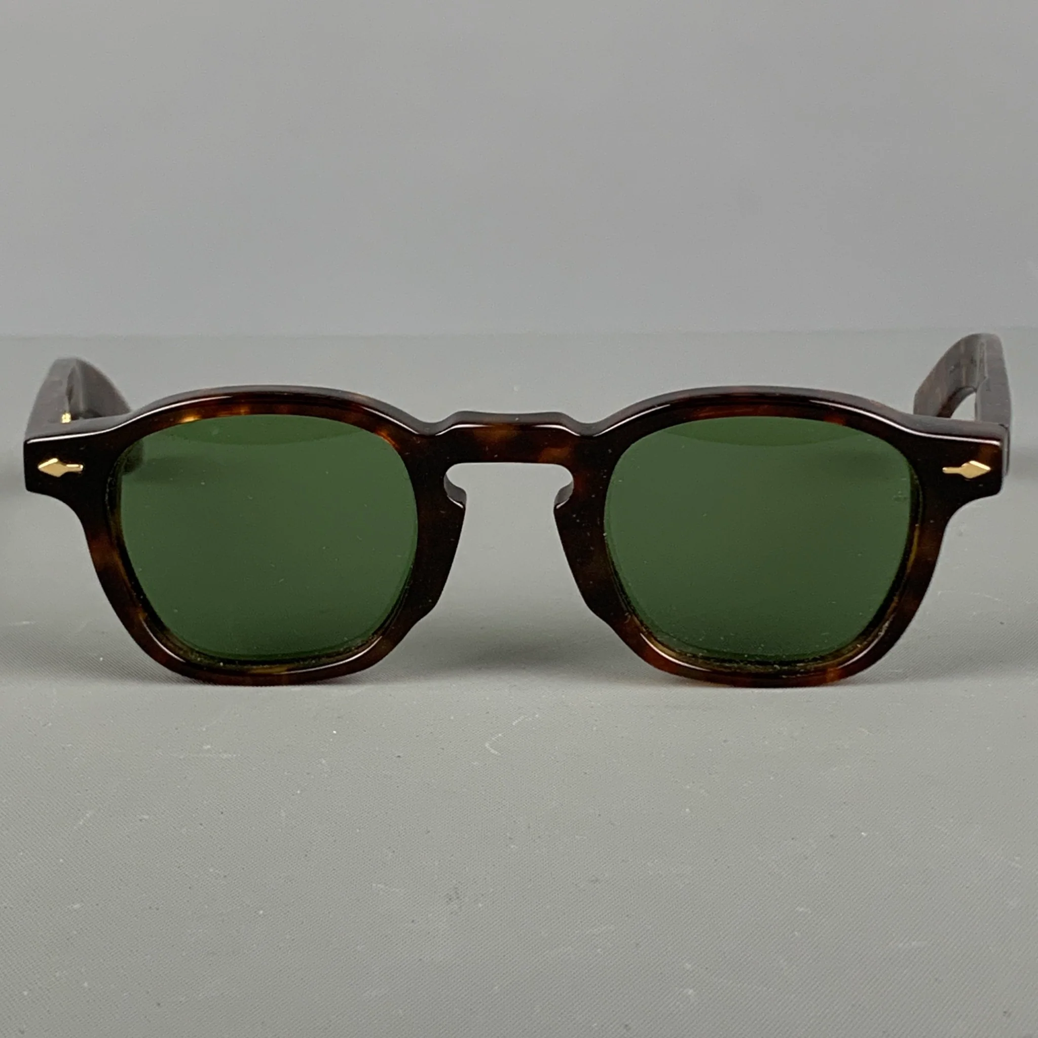JACQUES MARIE MAGE Brown Tortoise Shell Acetate Sunglasses & Eyewear