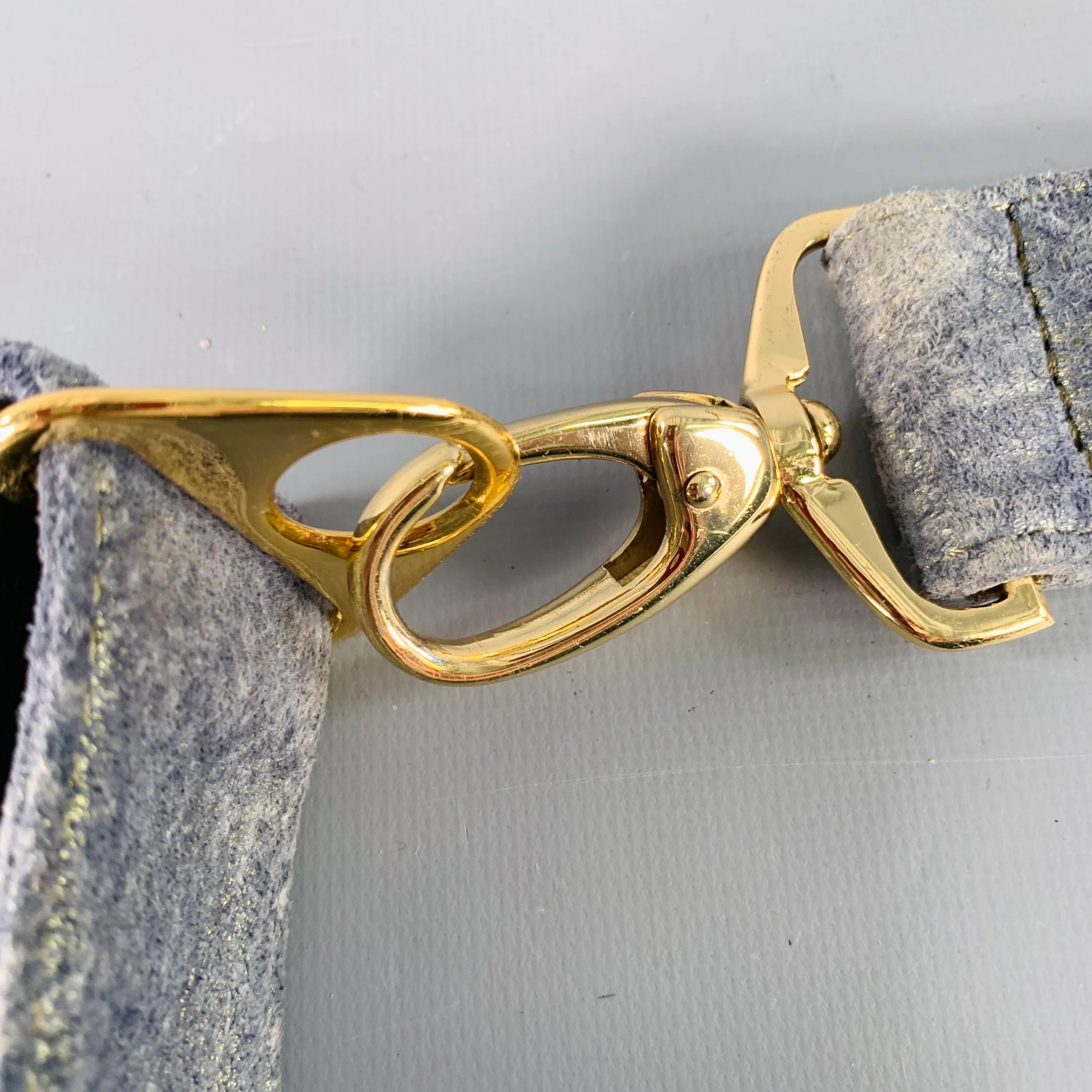 JAMES DRAKE Grey Gold Metallic Leather Micro Belt Bag - Image 7