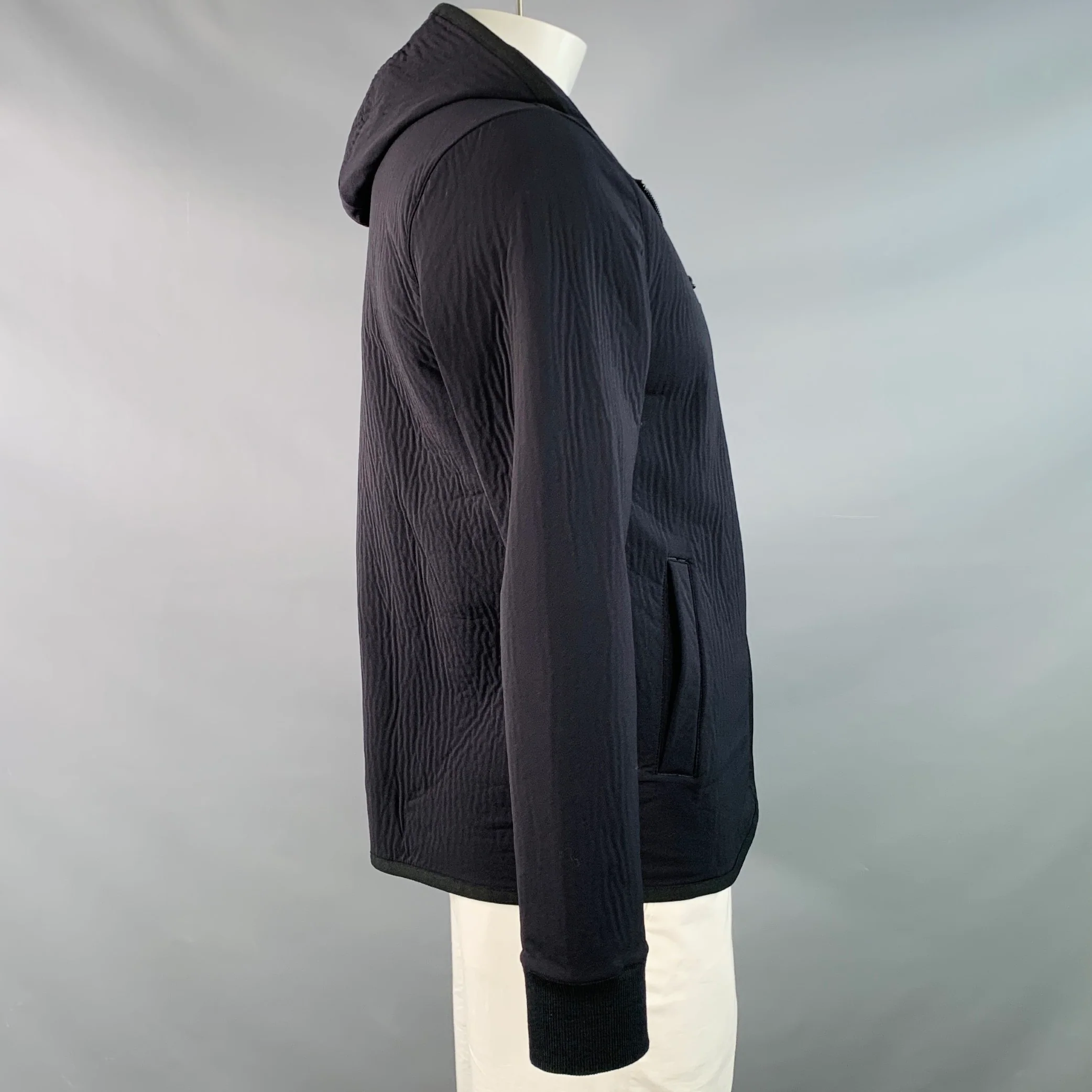 JAMES PERSE Size L Black Polyamide Blend Hooded Jacket - Image 2