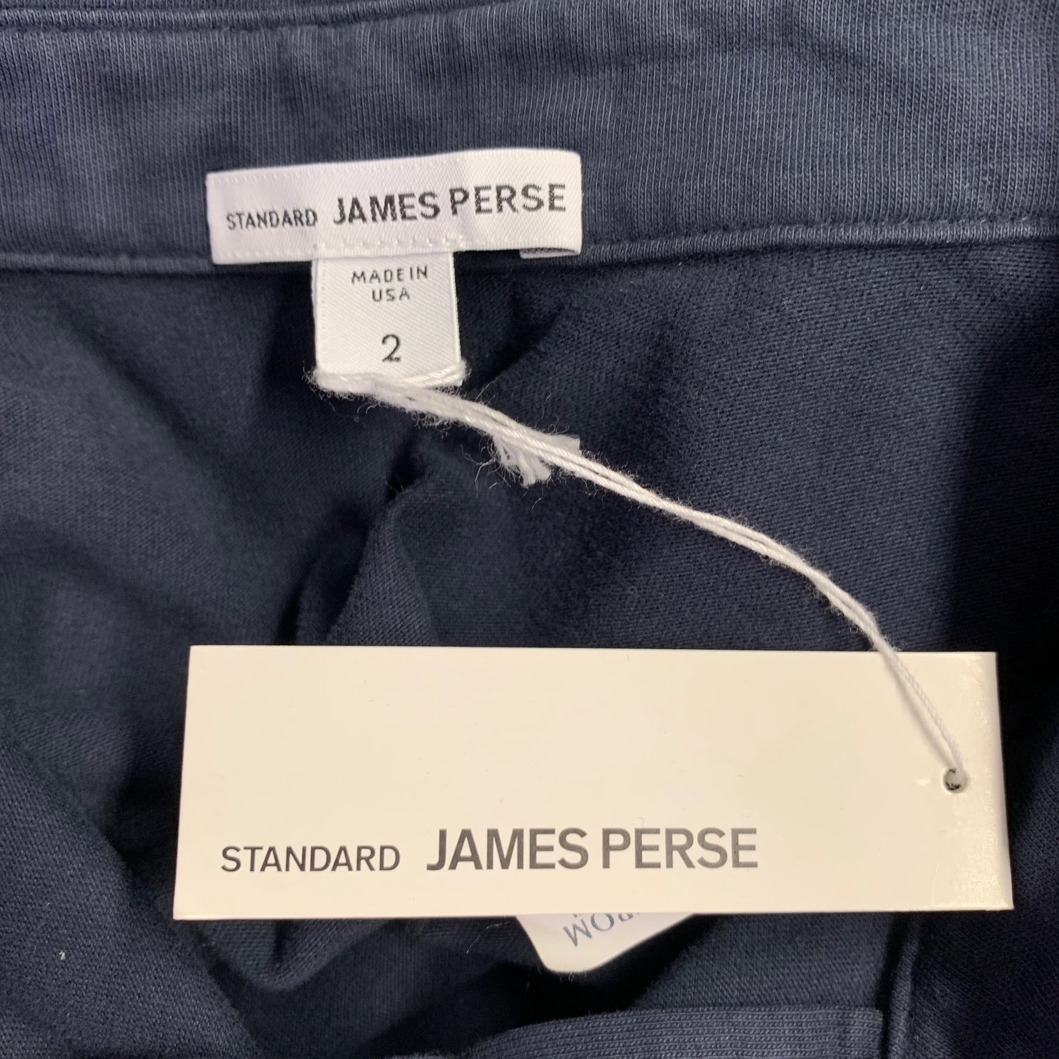 JAMES PERSE Size M Navy Cotton Polo - Image 4