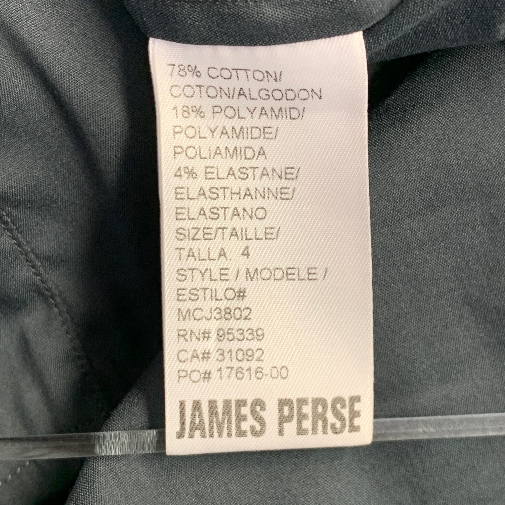 JAMES PERSE Size XL Charcoal Cotton Blend Cutaway Long Sleeve Shirt - Image 6