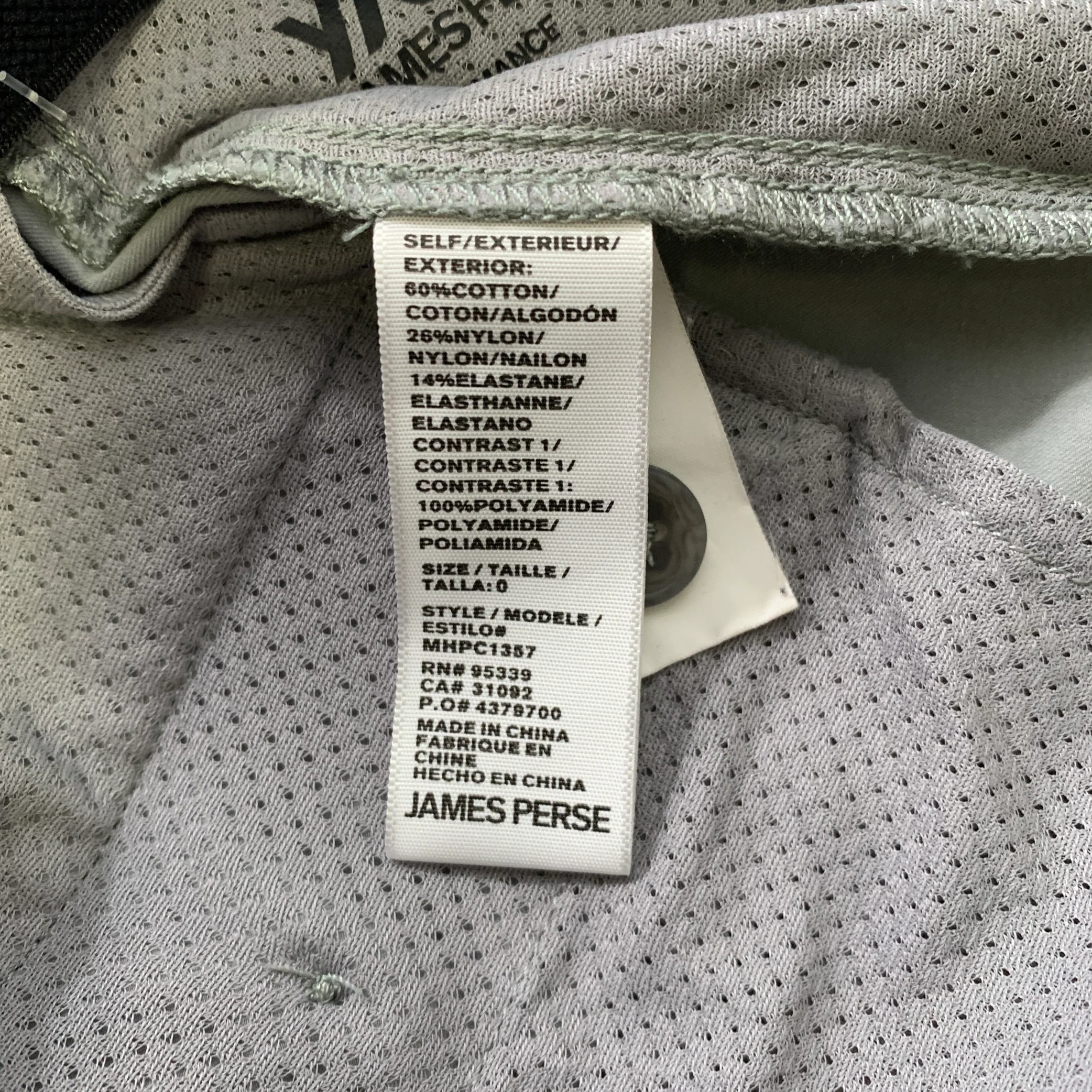 JAMES PERSE Size XS Gray Solid Cotton Blend Elastic Waistband Casual Pants - Image 4
