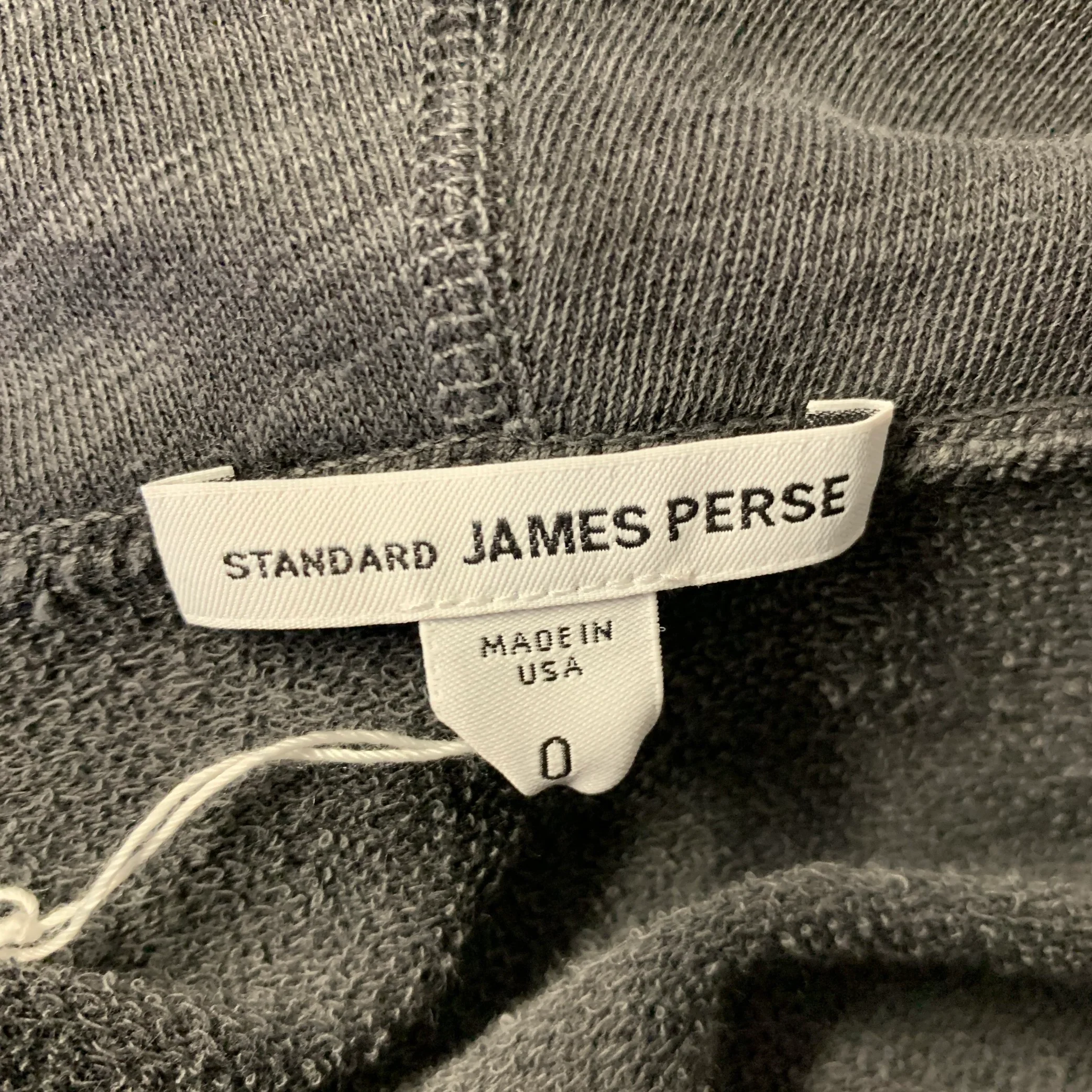 JAMES PERSE Size XS Grey Heather Supima Cotton Zip Up Hoodie - Image 5
