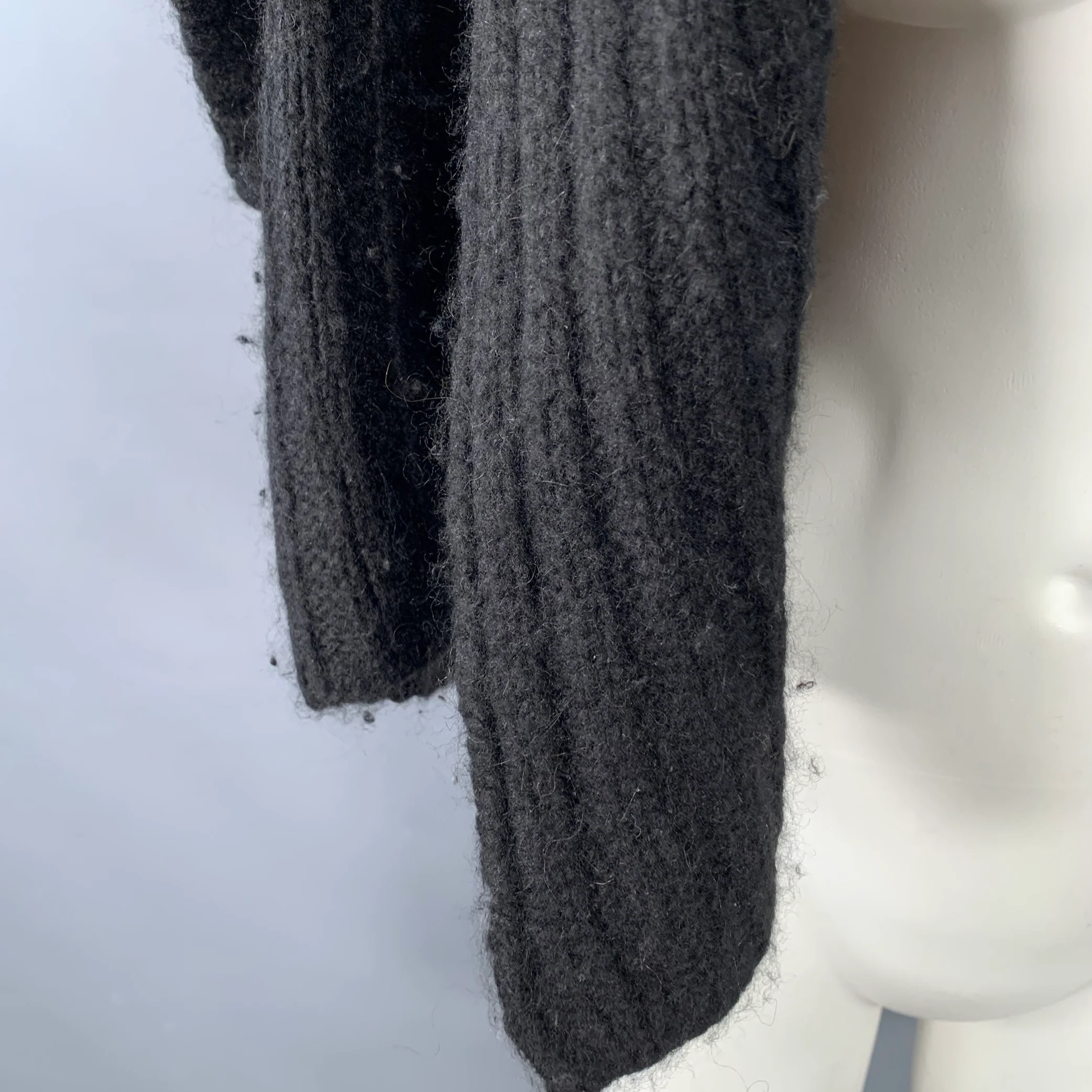 JARBO Size 0 Black Alpaca Blend Knit Shawl Collar Open Front Shrug Cardigan - Image 4