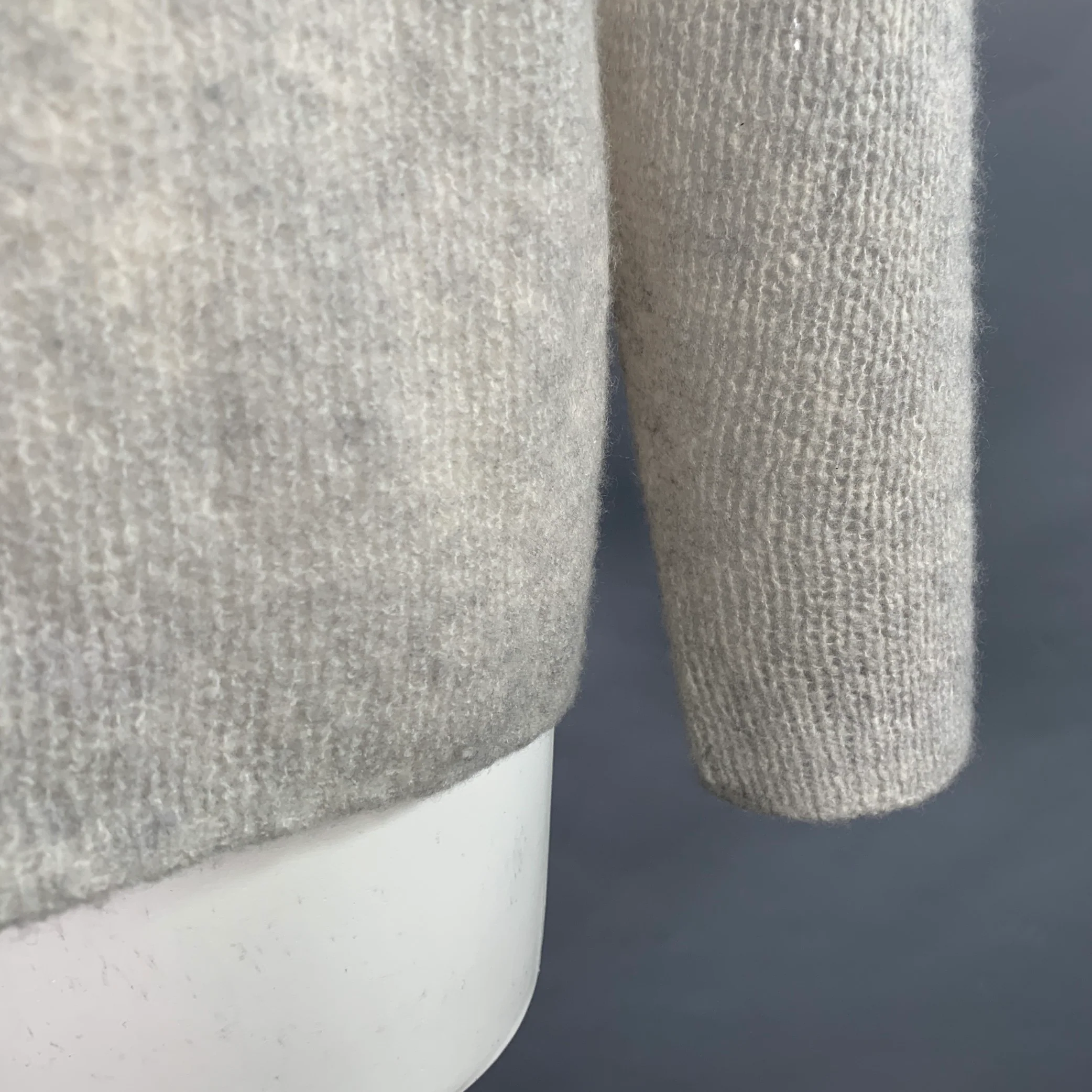 JARBO Size 0 Grey Cashmere Blend Oversized Open Knit Crew Neck Pullover - Image 4