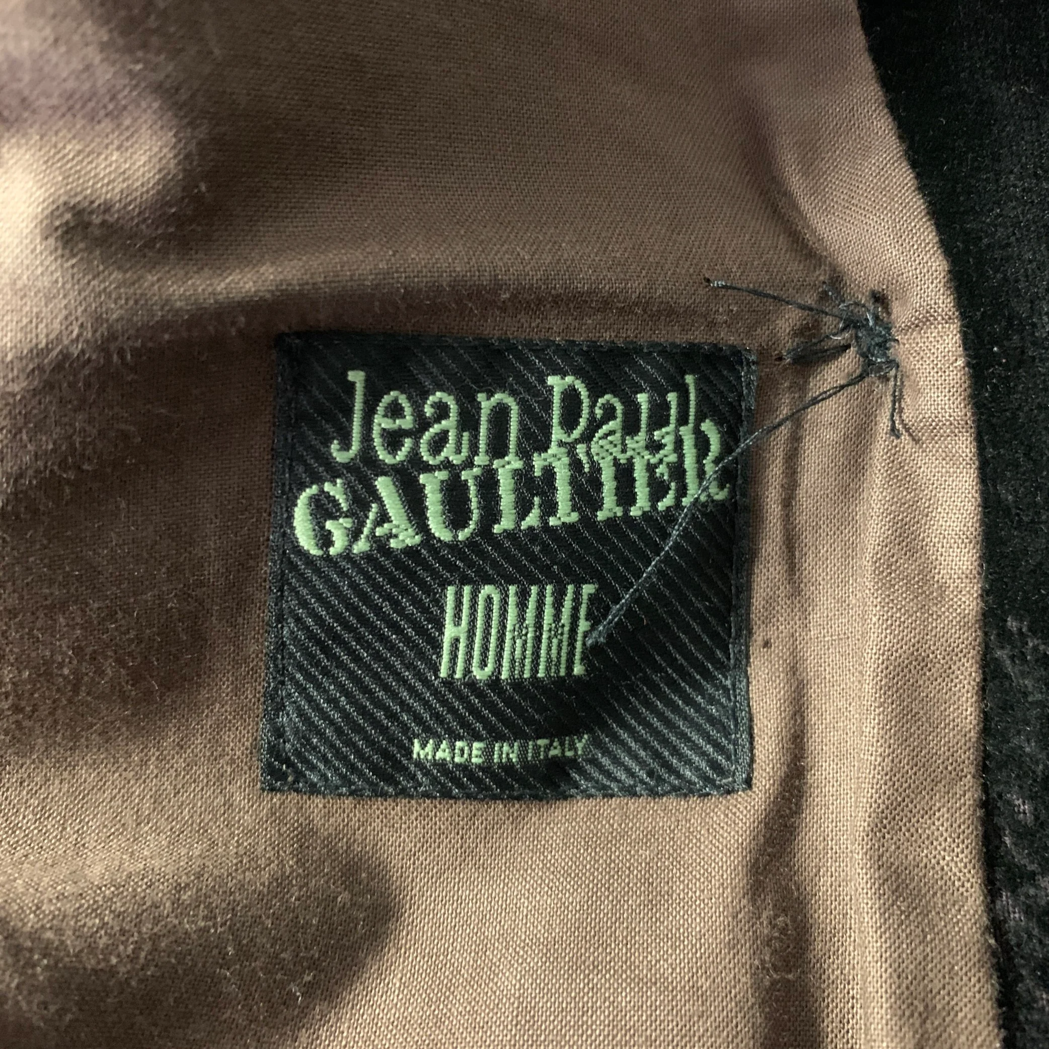 JEAN PAUL GAULTIER Size 38 Black Burgundy Devore Velvet Sport Coat - Image 5