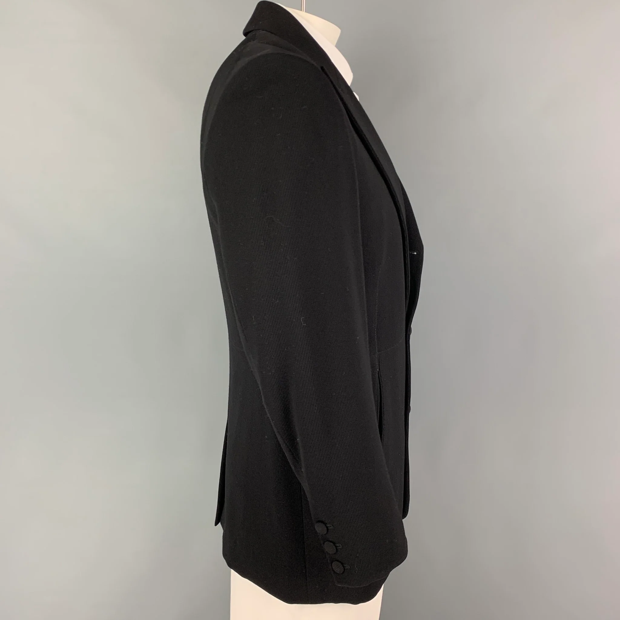 JEAN PAUL GAULTIER Size 42 Black Peak Lapel Sport Coat - Image 2