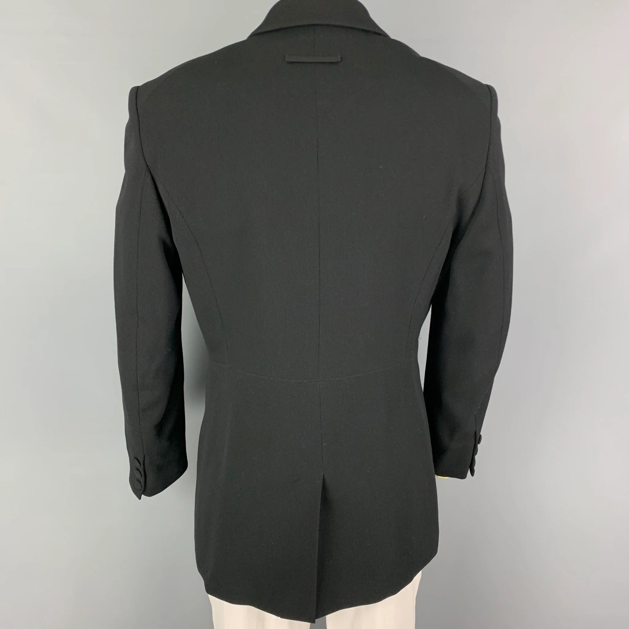 JEAN PAUL GAULTIER Size 42 Black Peak Lapel Sport Coat - Image 3