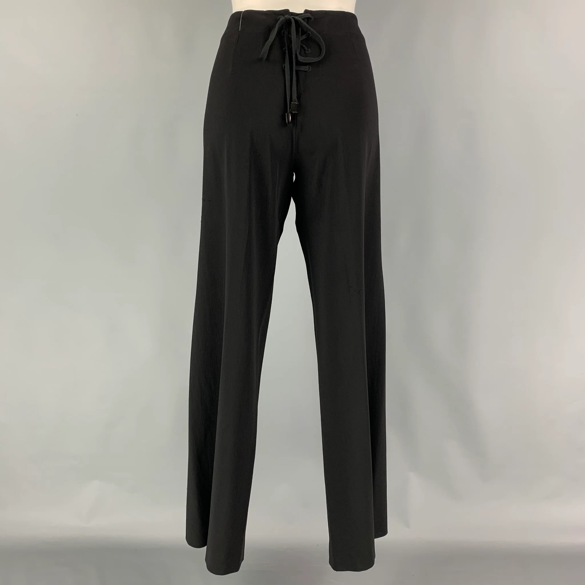 JEAN PAUL GAULTIER Size 6 Black Sailor Wide Leg Dress Pants - Image 3