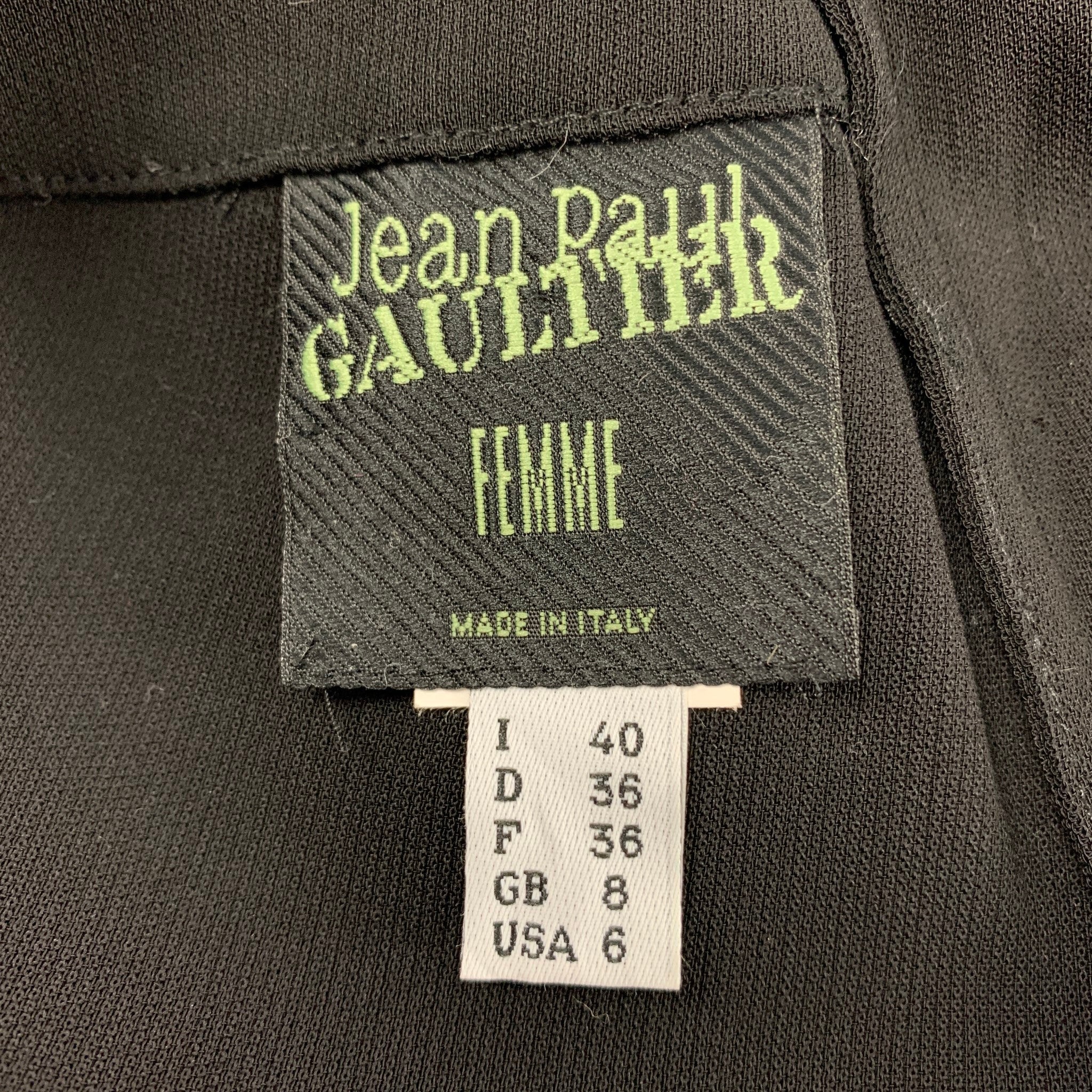 JEAN PAUL GAULTIER Size 6 Black Sailor Wide Leg Dress Pants - Image 5