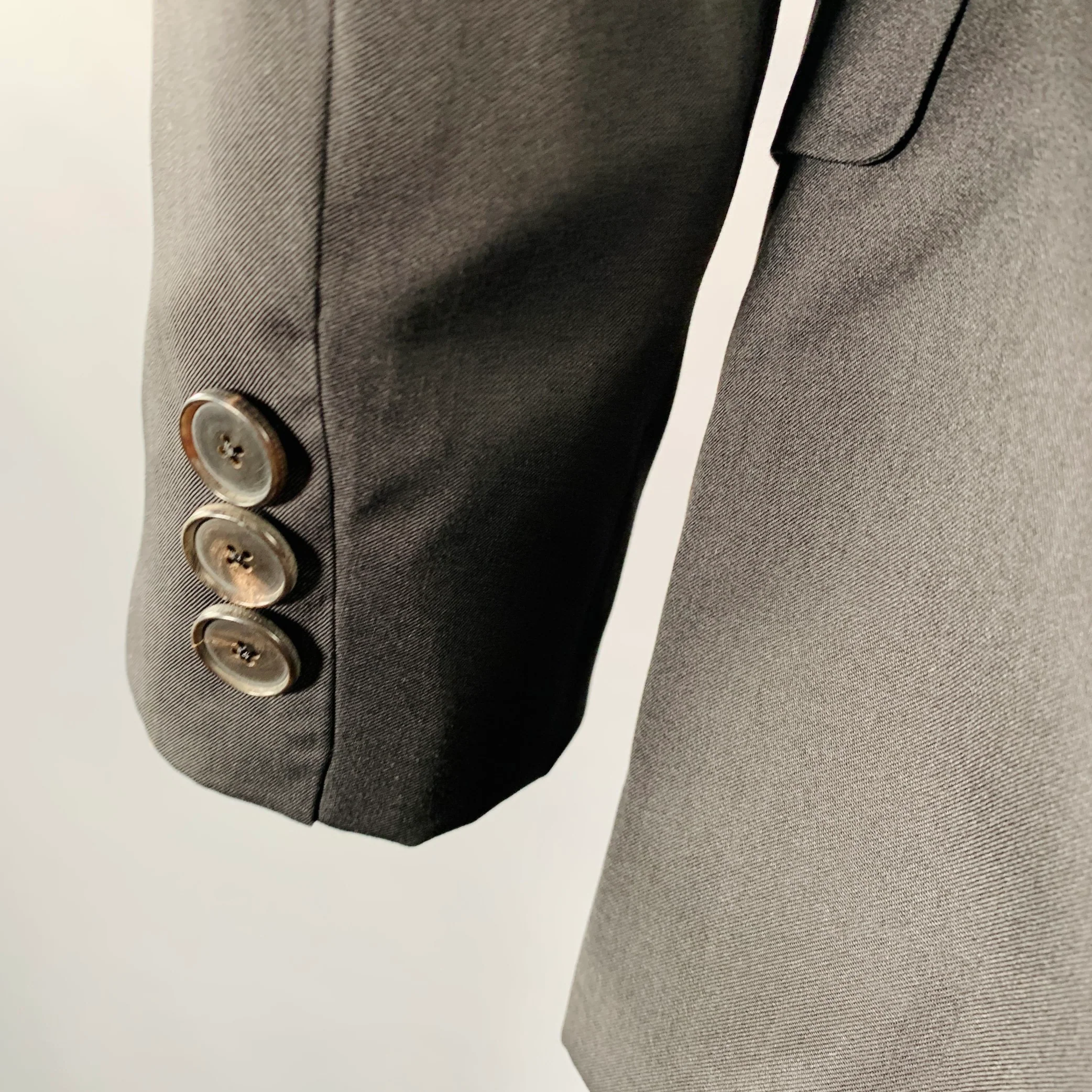 JEAN PAUL GAULTIER Size M Black Wool Silk Peak Lapel Suit - Image 7
