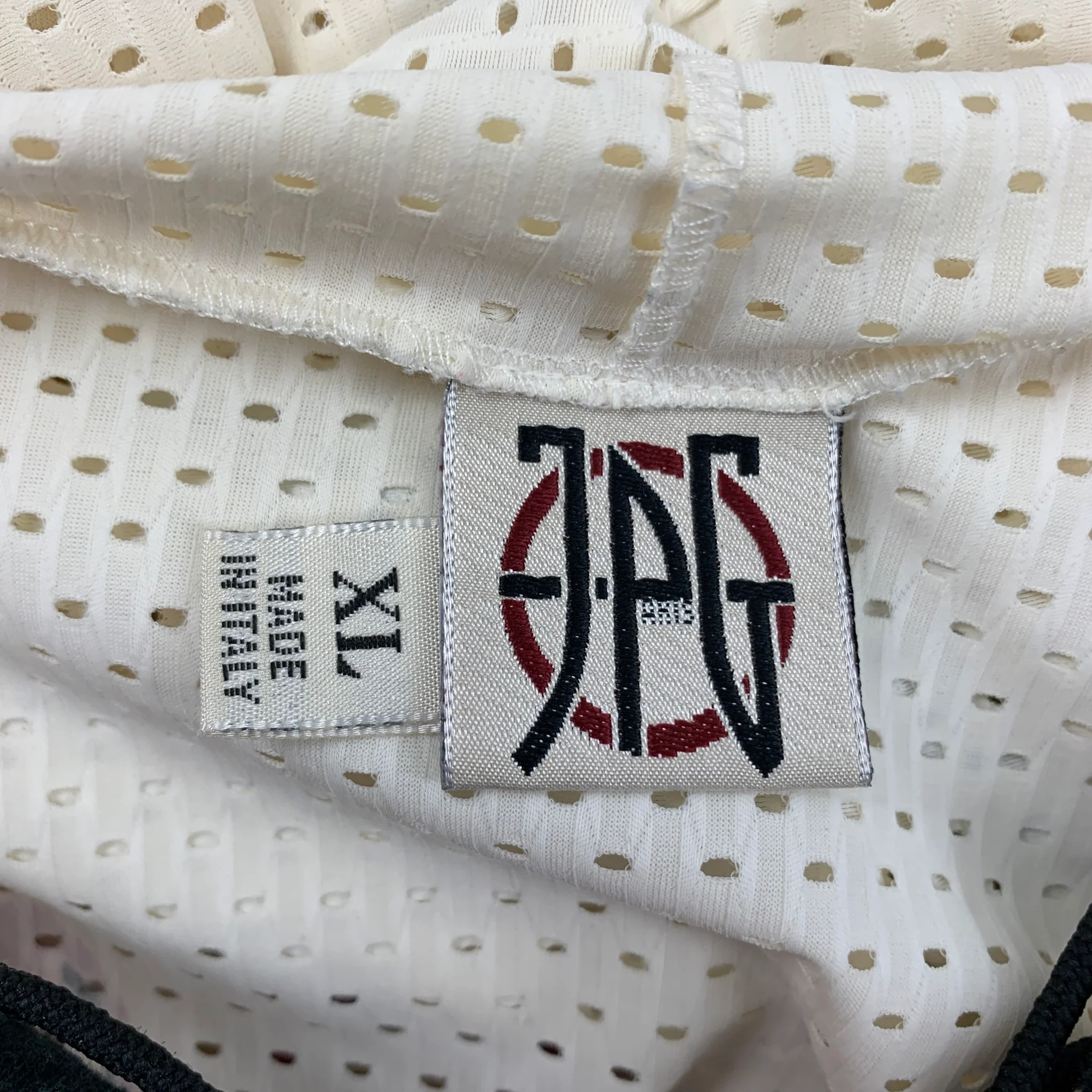 JEAN PAUL GAULTIER Size XL Cream Black Perforated Hooded Pullover - Image 4