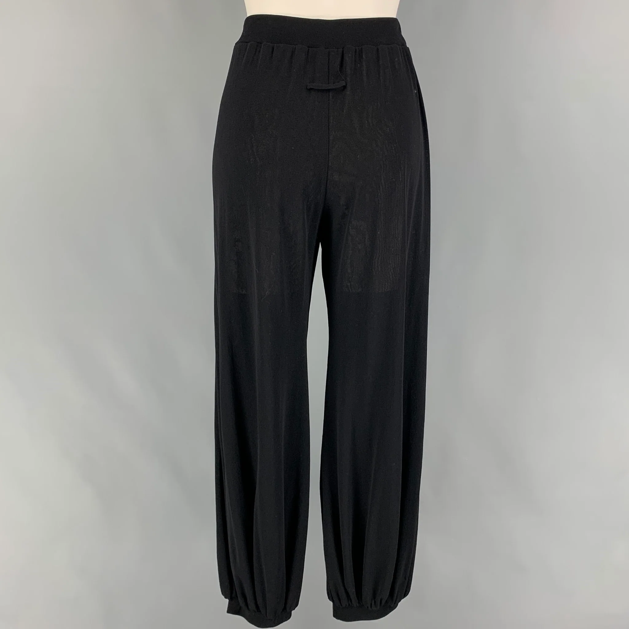 JEAN PAUL GAULTIER SOLEIL Size L Black Nylon Elastic Cuffs Casual Pants - Image 3