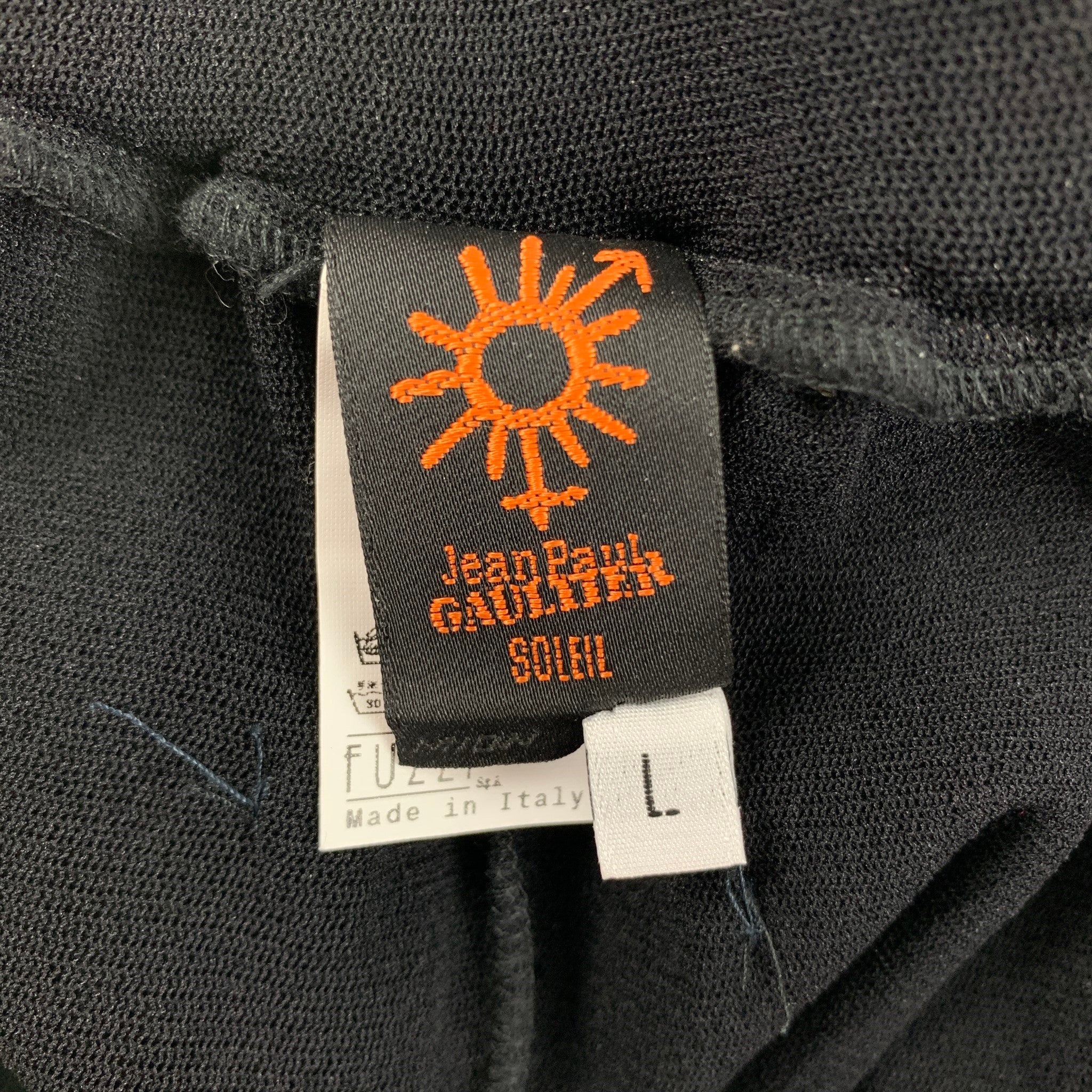 JEAN PAUL GAULTIER SOLEIL Size L Black Nylon Elastic Cuffs Casual Pants - Image 5