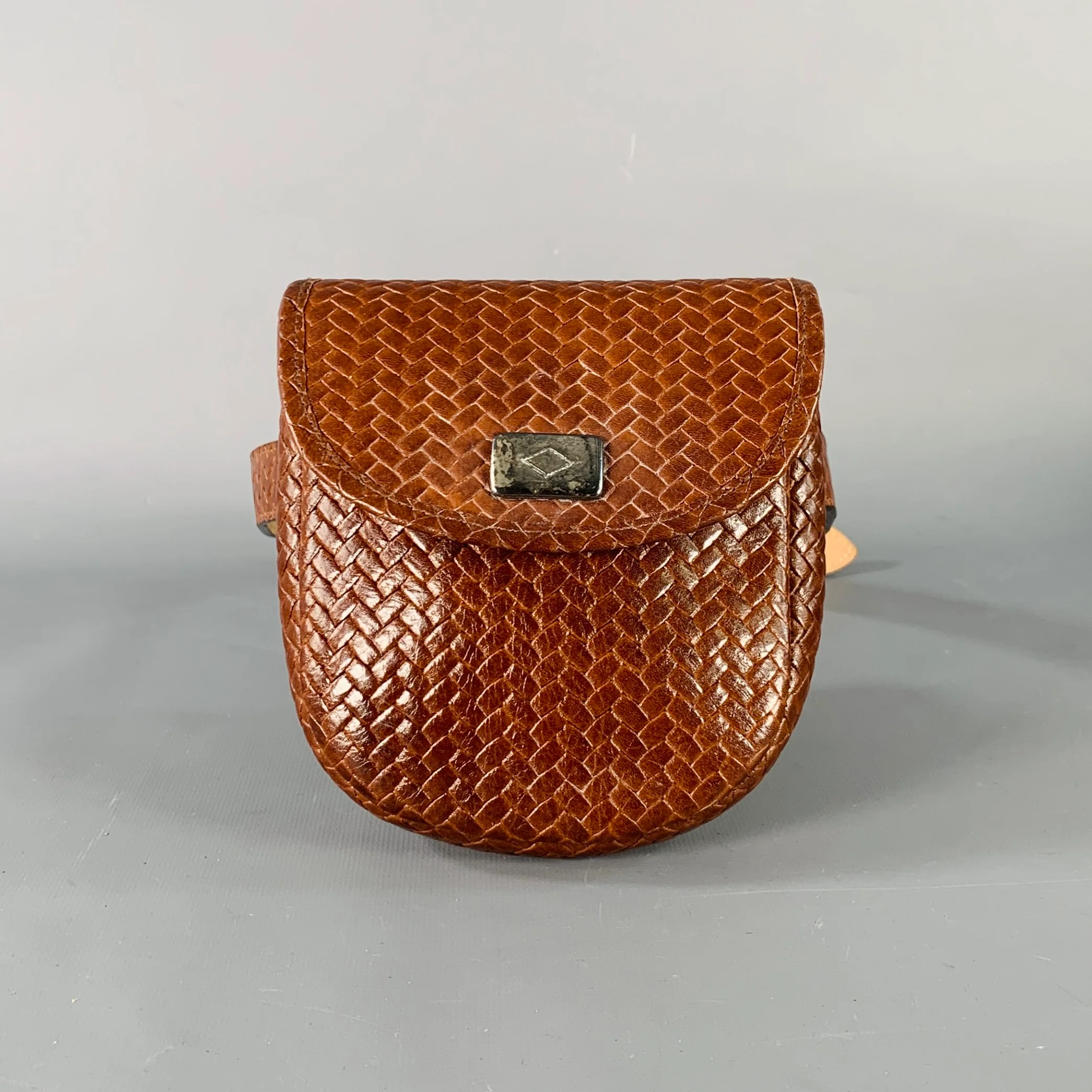 JENNY AND THE BOYS Size S Brown Woven Leather Belt Bag