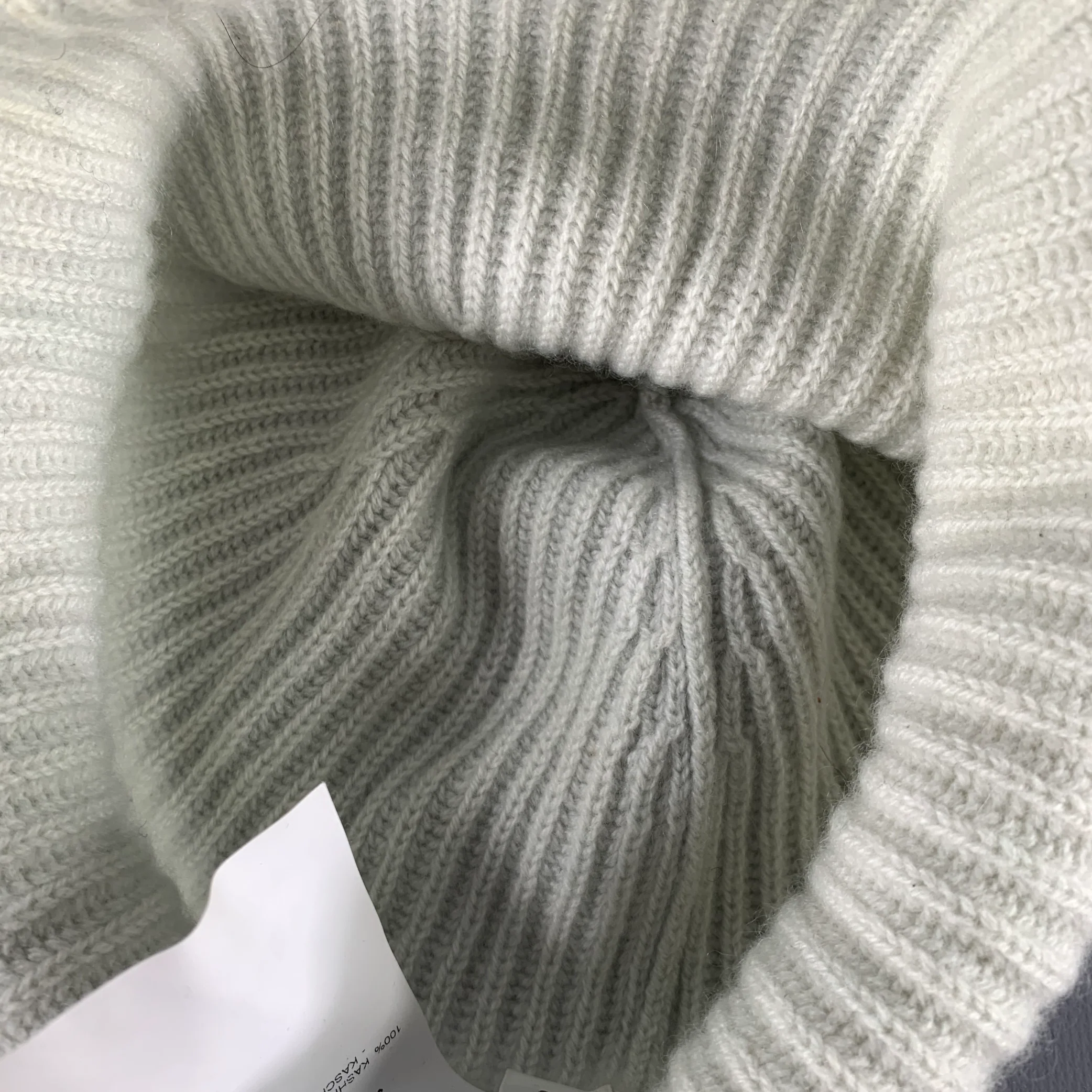 JIL SANDER Green Mint Ribbed Cashmere Knit Beanie Hat - Image 5