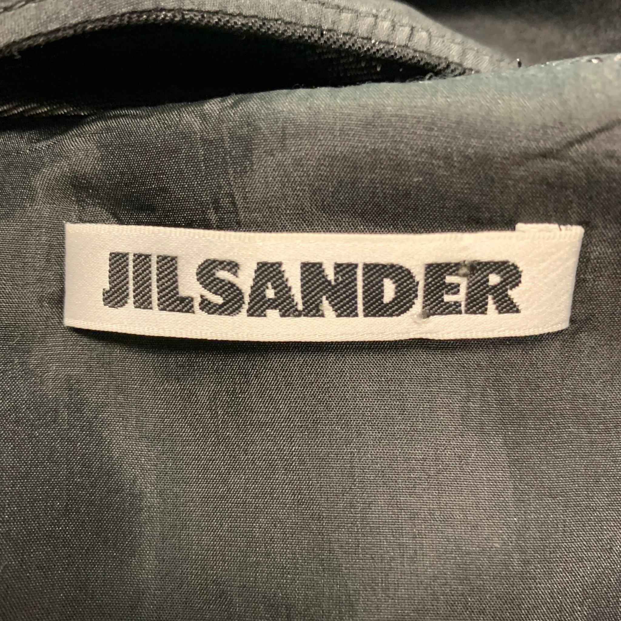 JIL SANDER Size 10 Black Wool Nylon Shiny Sleeveless Dress - Image 7