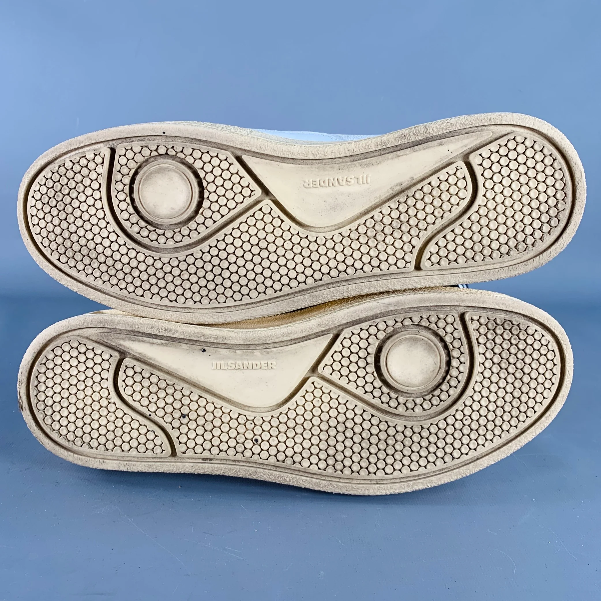 JIL SANDER Size 10 White Leather Rubber Sole Lace-Up Low Top Sneakers - Image 6