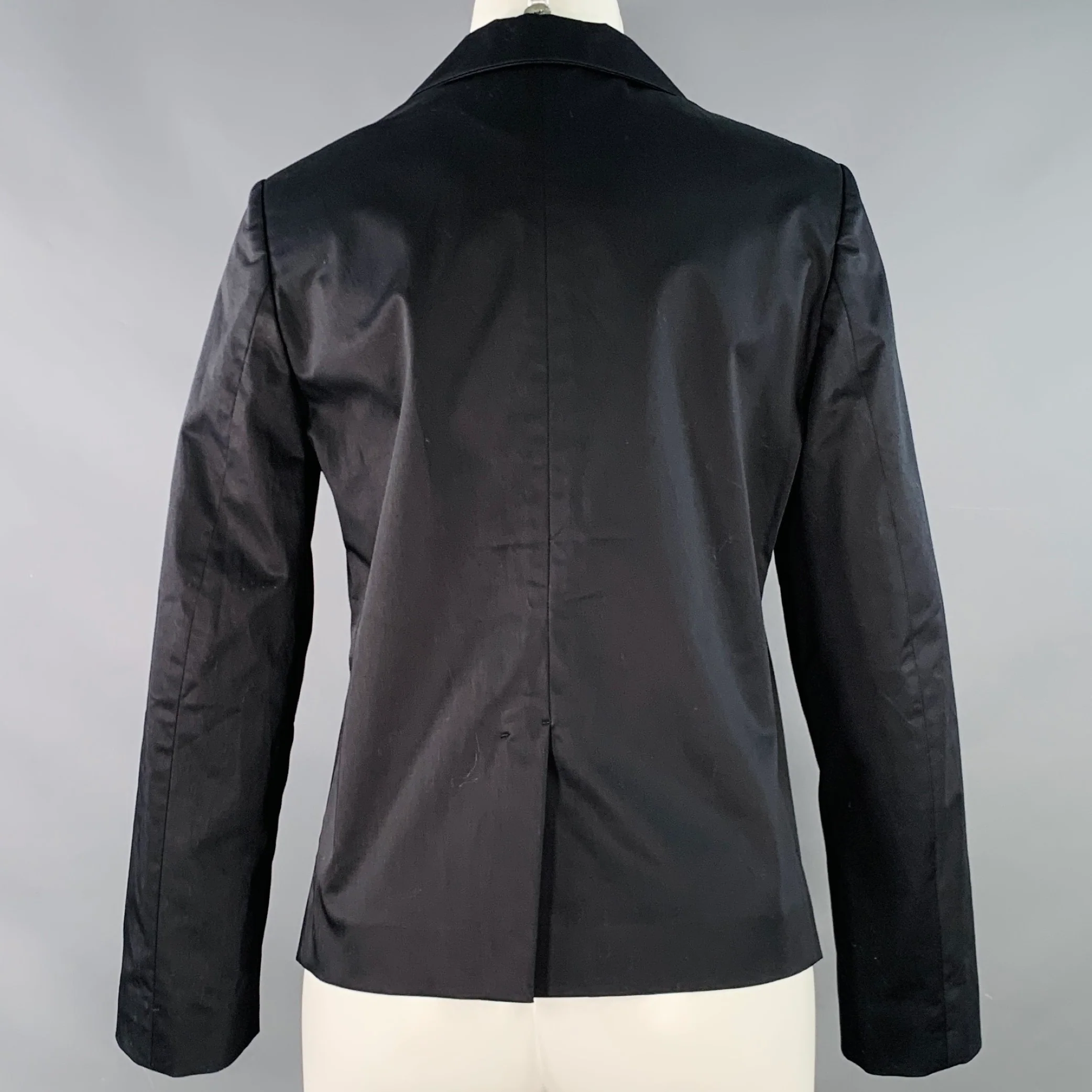 JIL SANDER Size 2 Black Cotton Blend Button Up Jacket Blazer - Image 3