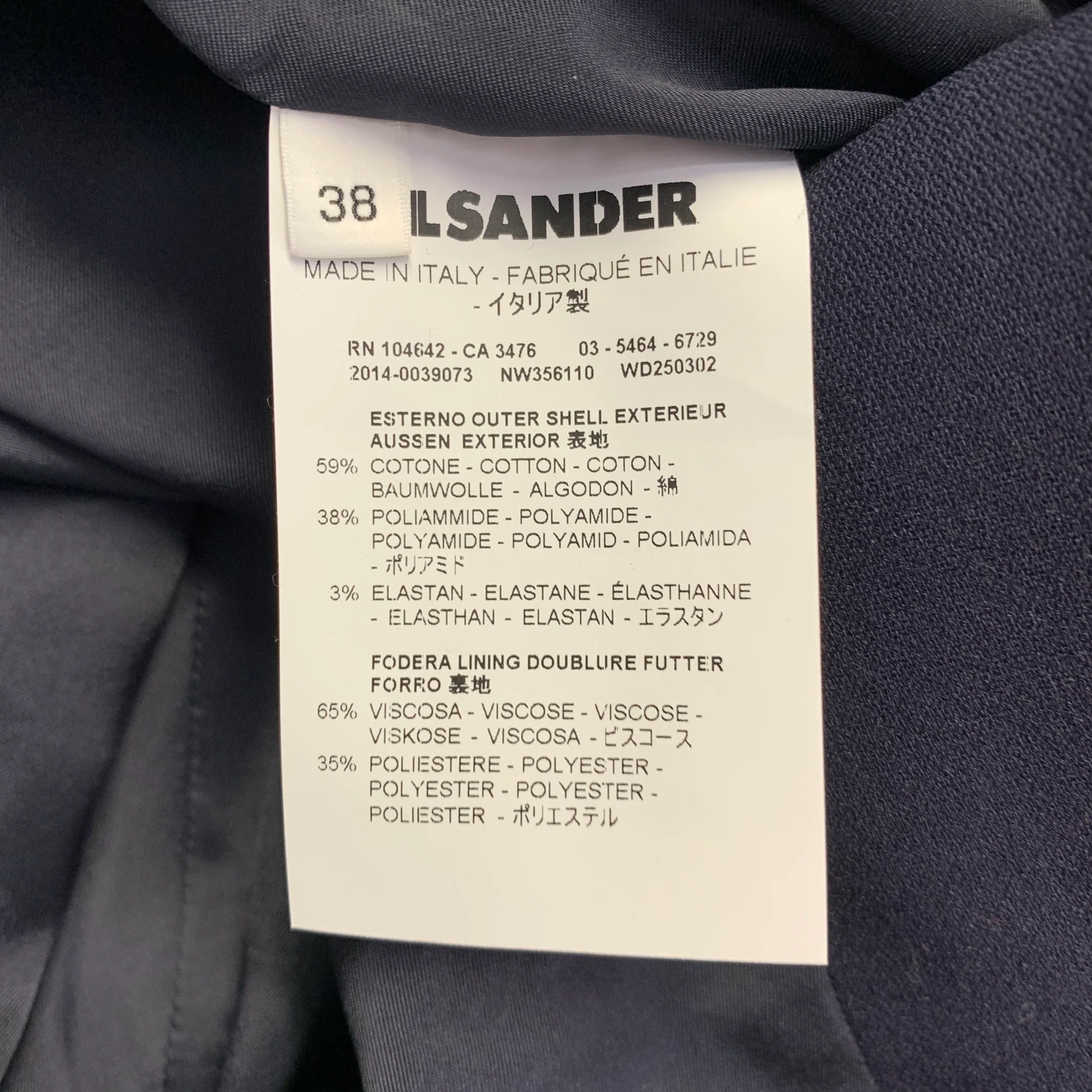 JIL SANDER Size 2 Navy Cotton Blend Zip Up A-Line Skirt - Image 4