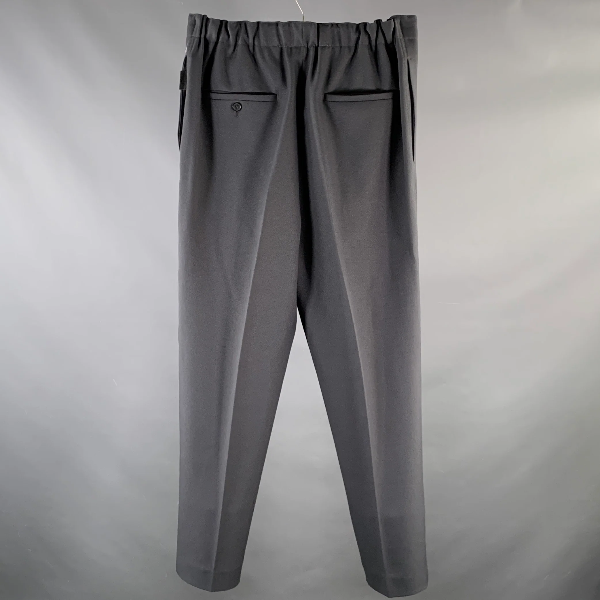 JIL SANDER Size 32 Grey Zip Fly Pants - Image 2