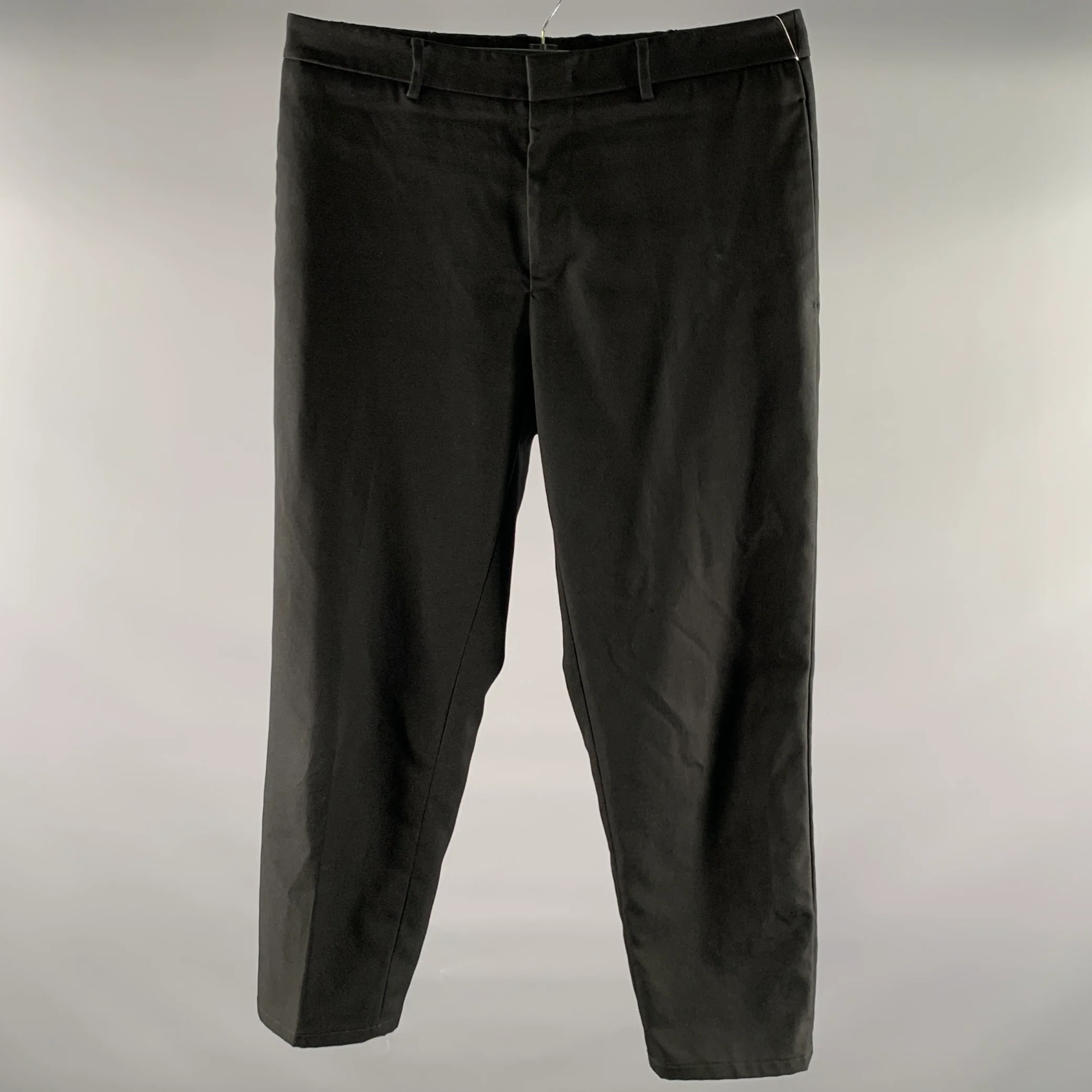 JIL SANDER Size 34 Black Polyester Elastic Waistband Pants