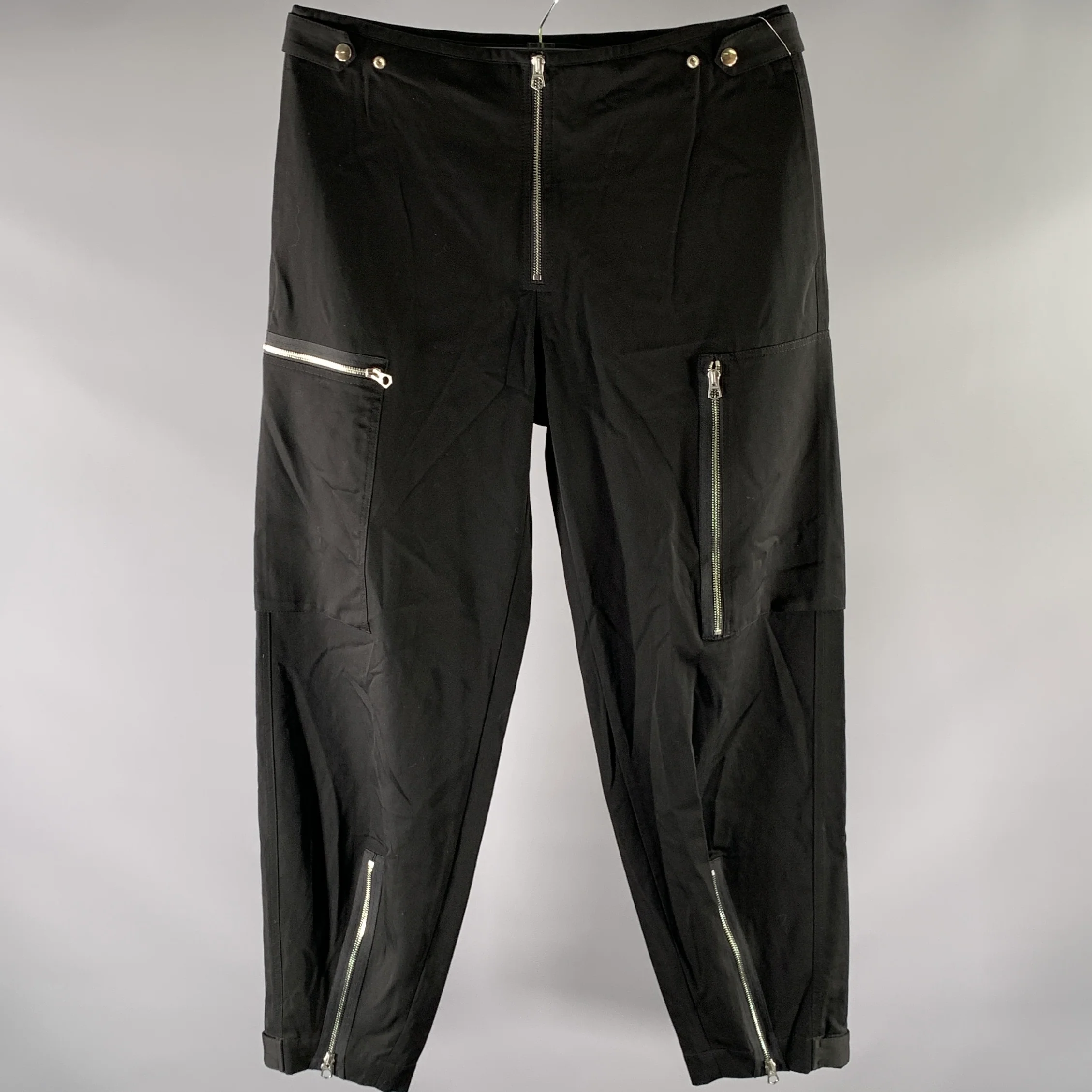 JIL SANDER Size 34 Black Wool Zipper Pants