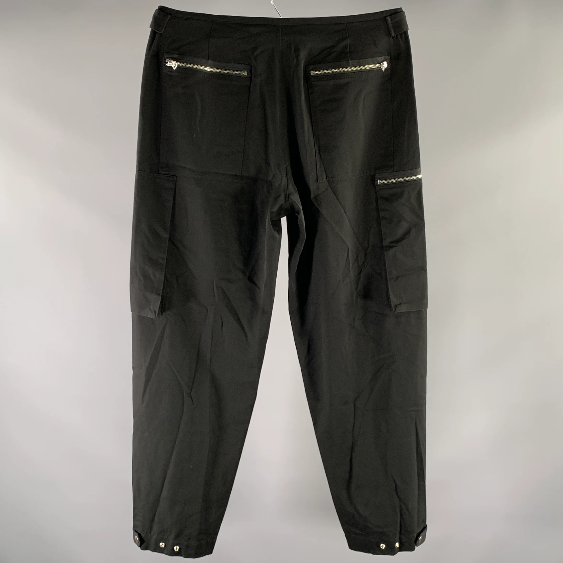 JIL SANDER Size 34 Black Wool Zipper Pants - Image 3