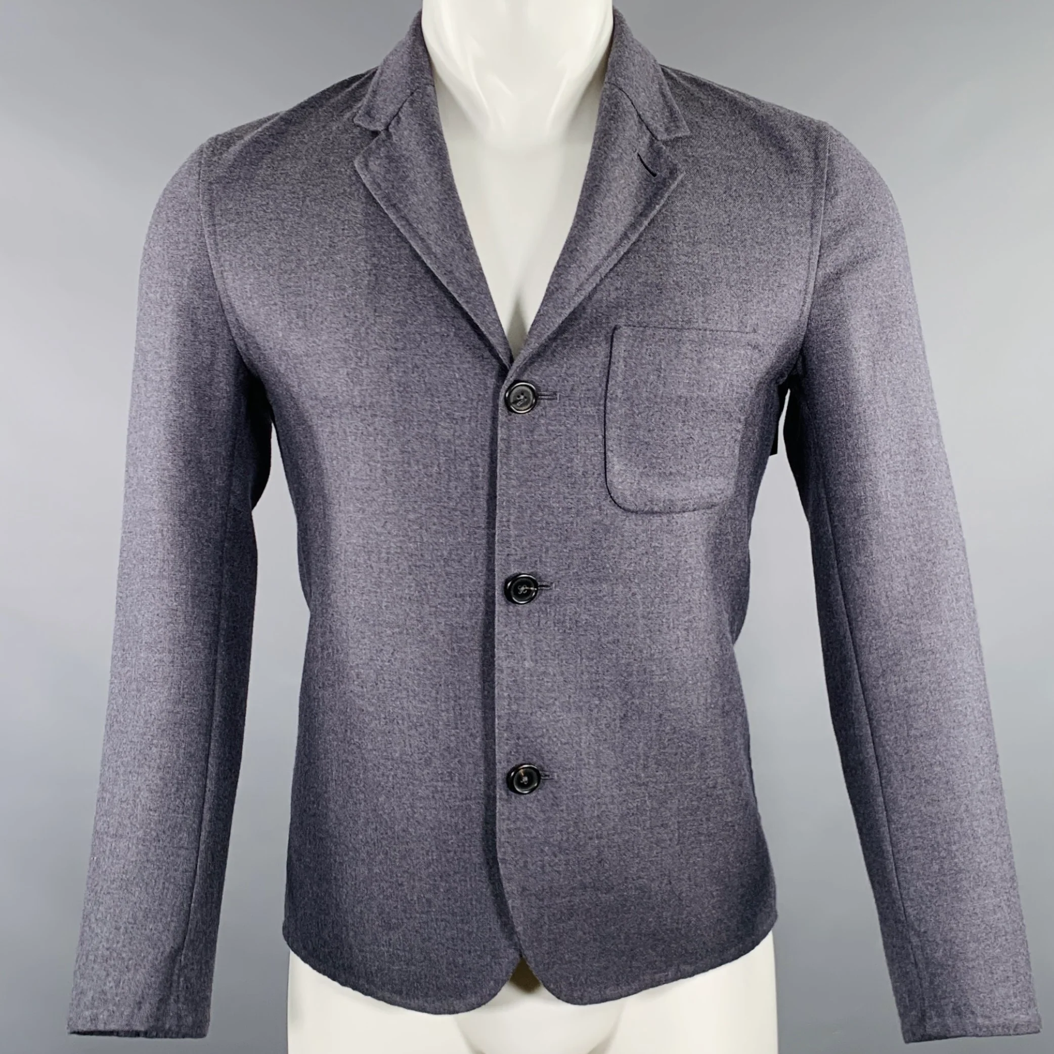JIL SANDER Size 38 Grey Wool Single Breasted Jacket