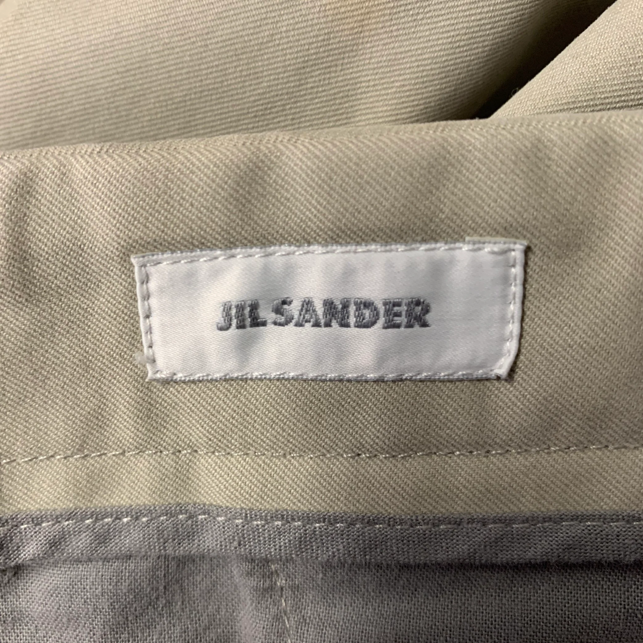 JIL SANDER Size 38 Khaki Cotton Flat Front Casual Pants - Image 4