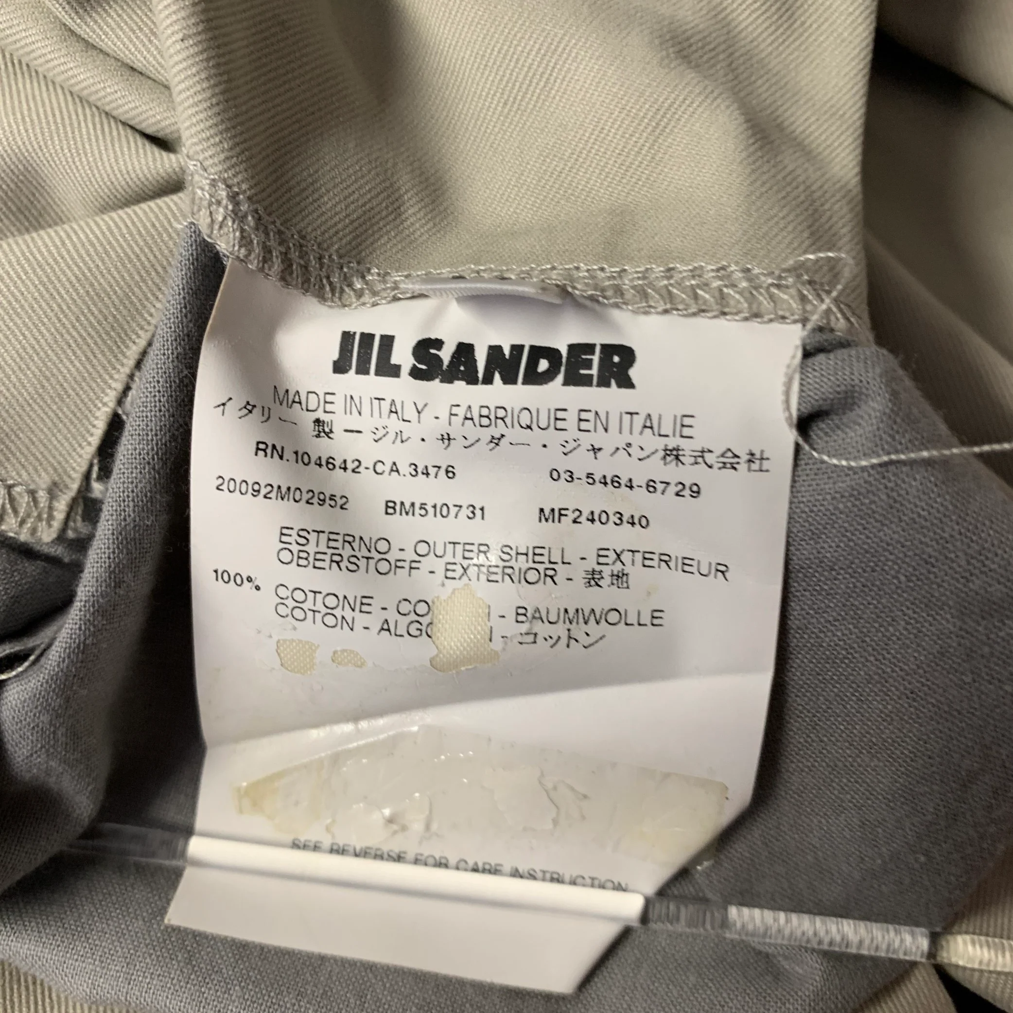 JIL SANDER Size 38 Khaki Cotton Flat Front Casual Pants - Image 5