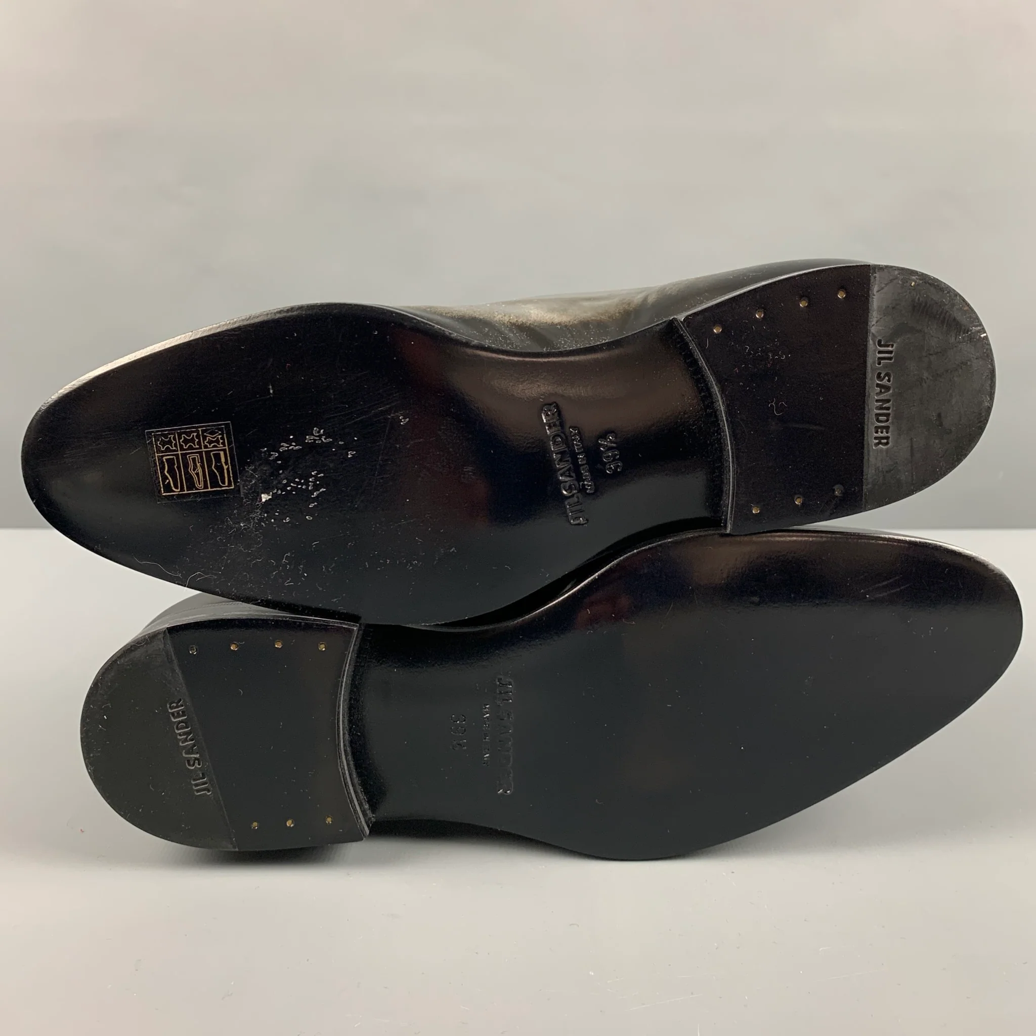 JIL SANDER Size 9.5 Black Silver Ombre Lace-Up Shoes - Image 6