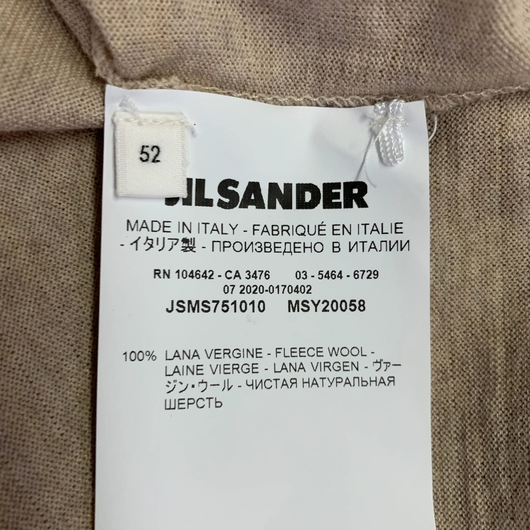 JIL SANDER Size L Heather Khaki Knit Cotton Crew Neck Pullover - Image 5