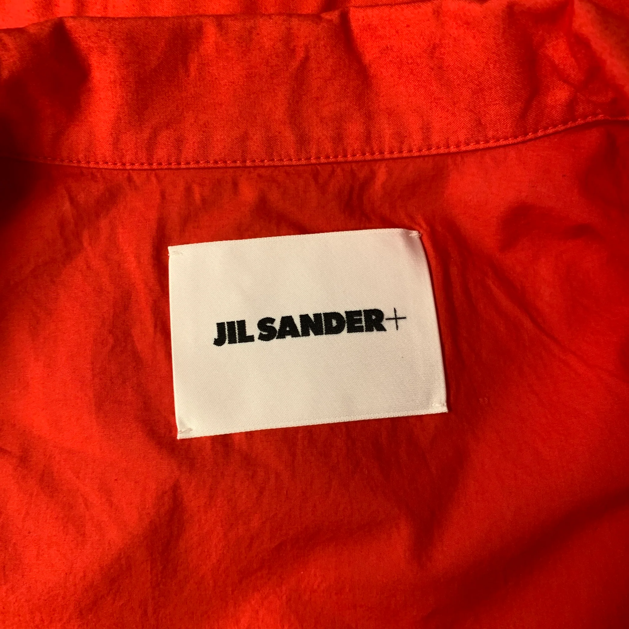 JIL SANDER Size L Red Cotton Camp Short Sleeve Shirt - Image 5