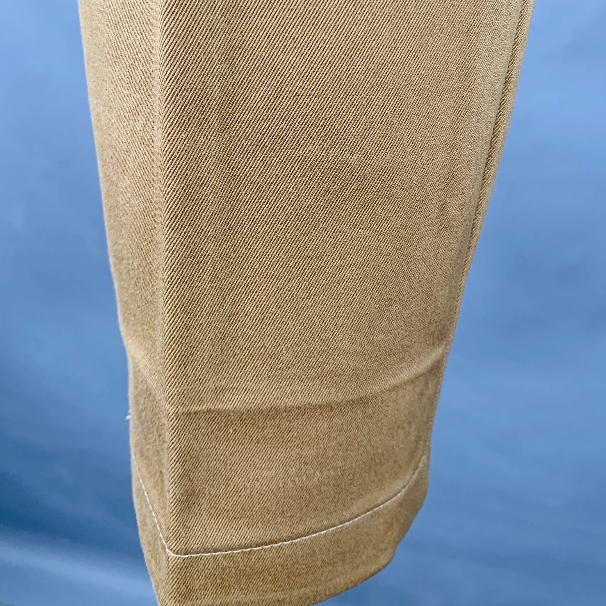 JIL SANDER Size L Tan Cotton Twill Tapered Drawstring Casual Pants - Image 3