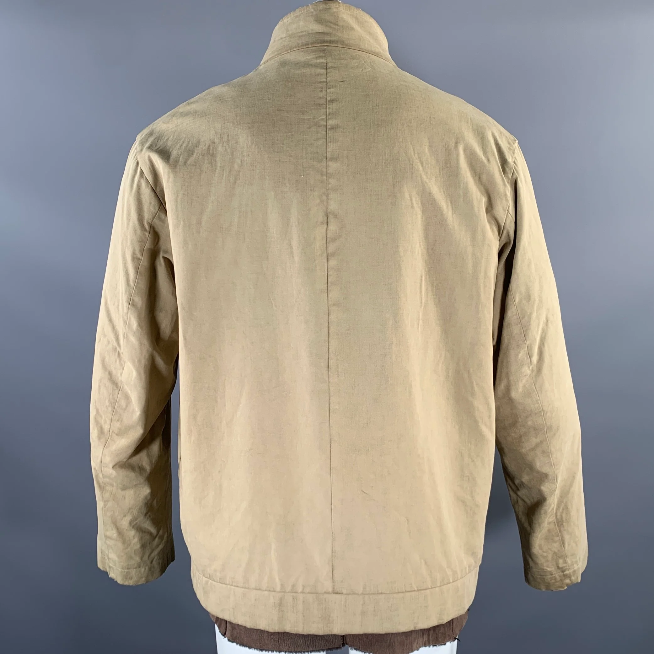 JIL SANDER Size M Beige Brown Cotton Layered Suede Lined Jacket - Image 4